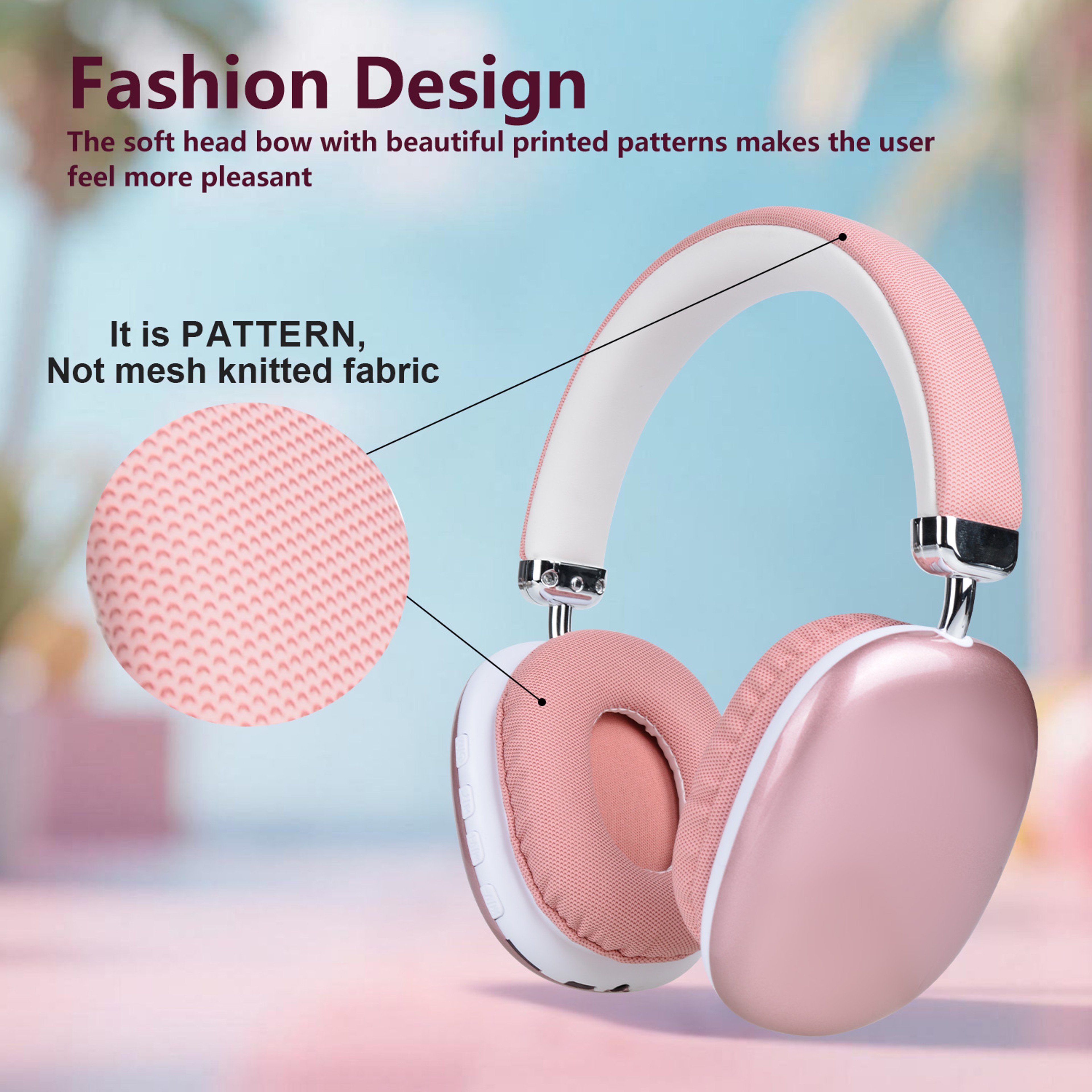 Bluetooth Headphones Wireless Over Ear Headset With Mic For Gaming Music  Calls 5