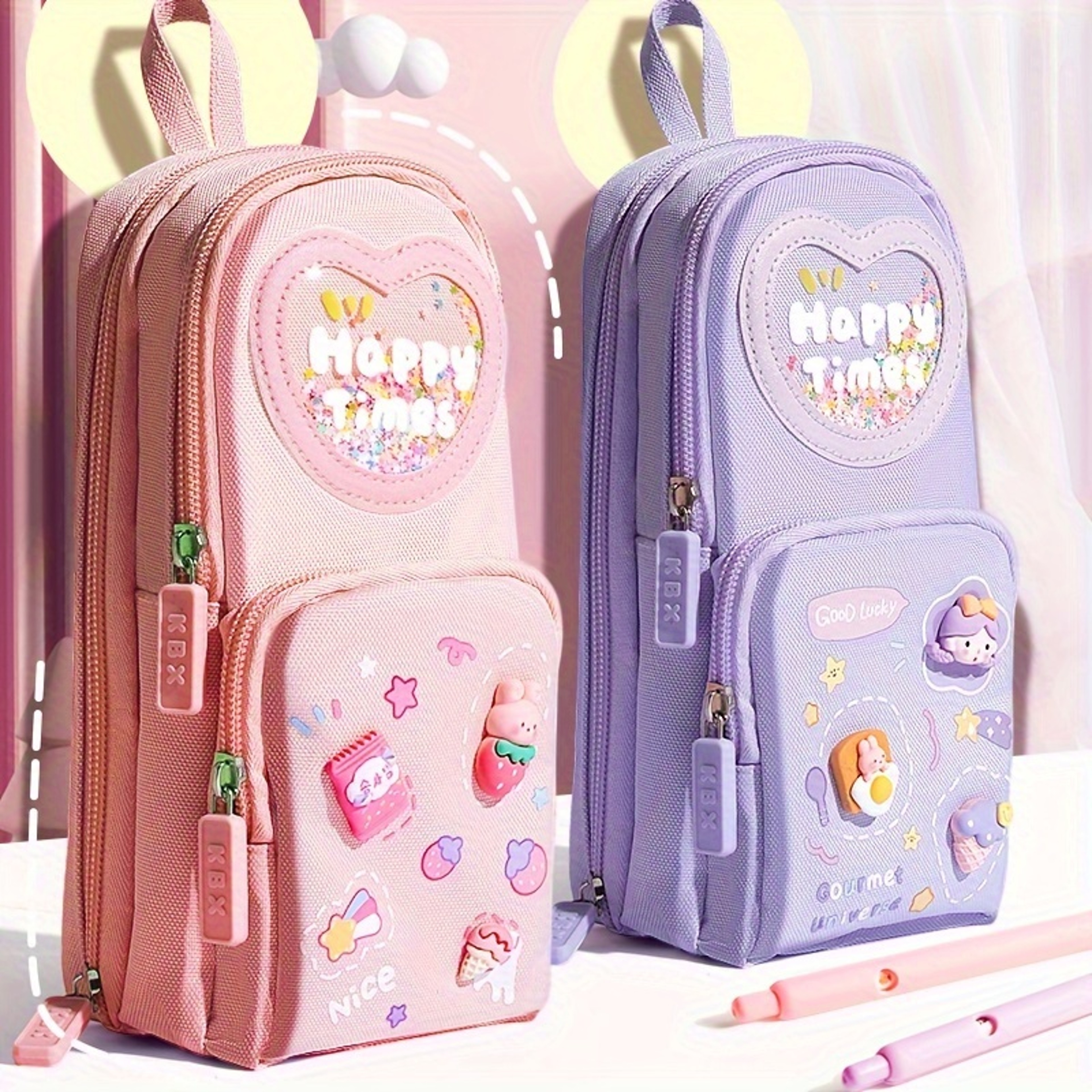 Cute Large Capacity Pencil Case with Multi Compartment Design Kawaii Stationery Organizer – view 1