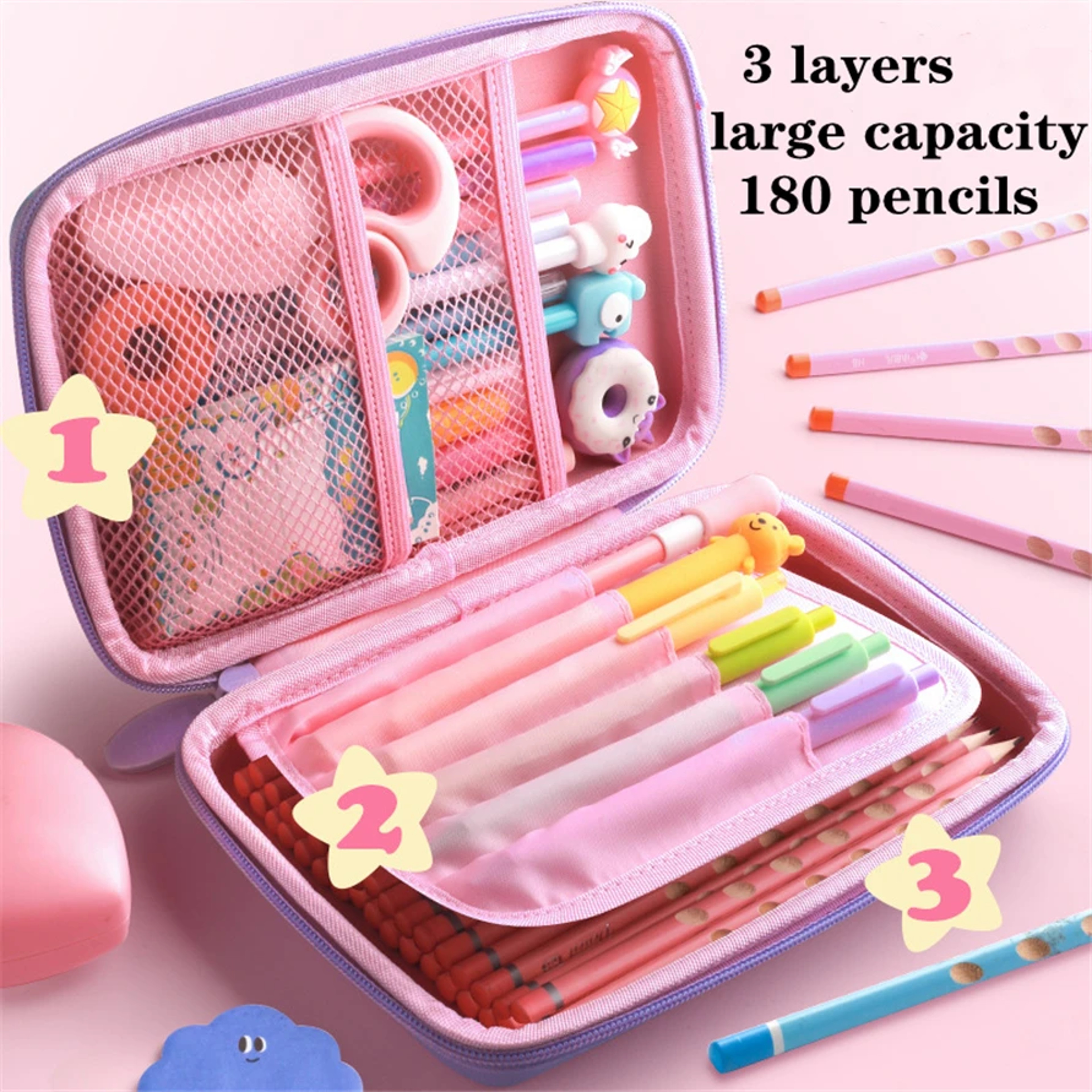 Unicorn Pencil Case Large Capacity Kids Pencil Box For School Supplies 3