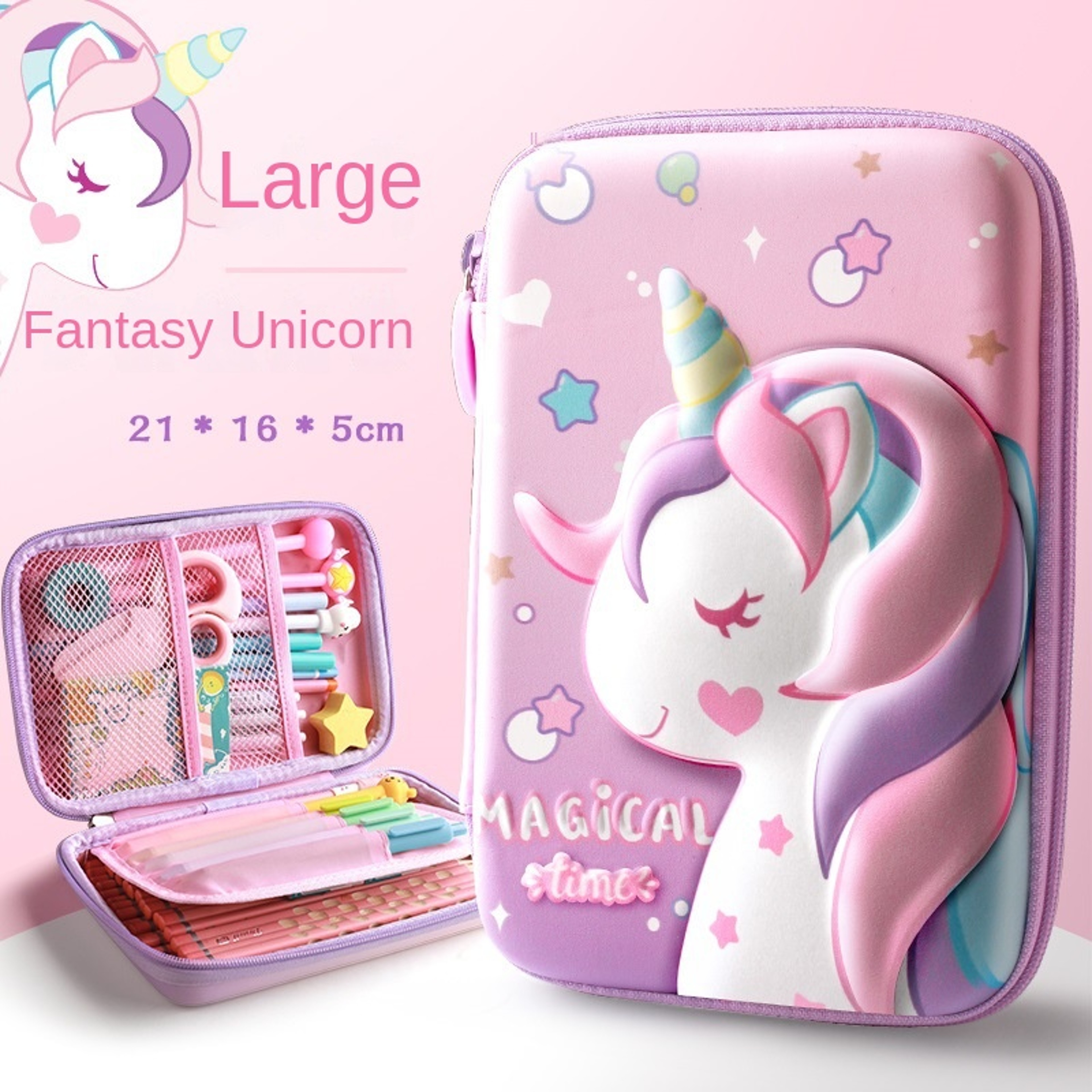 Unicorn Pencil Case Large Capacity Kids Pencil Box For School Supplies 7