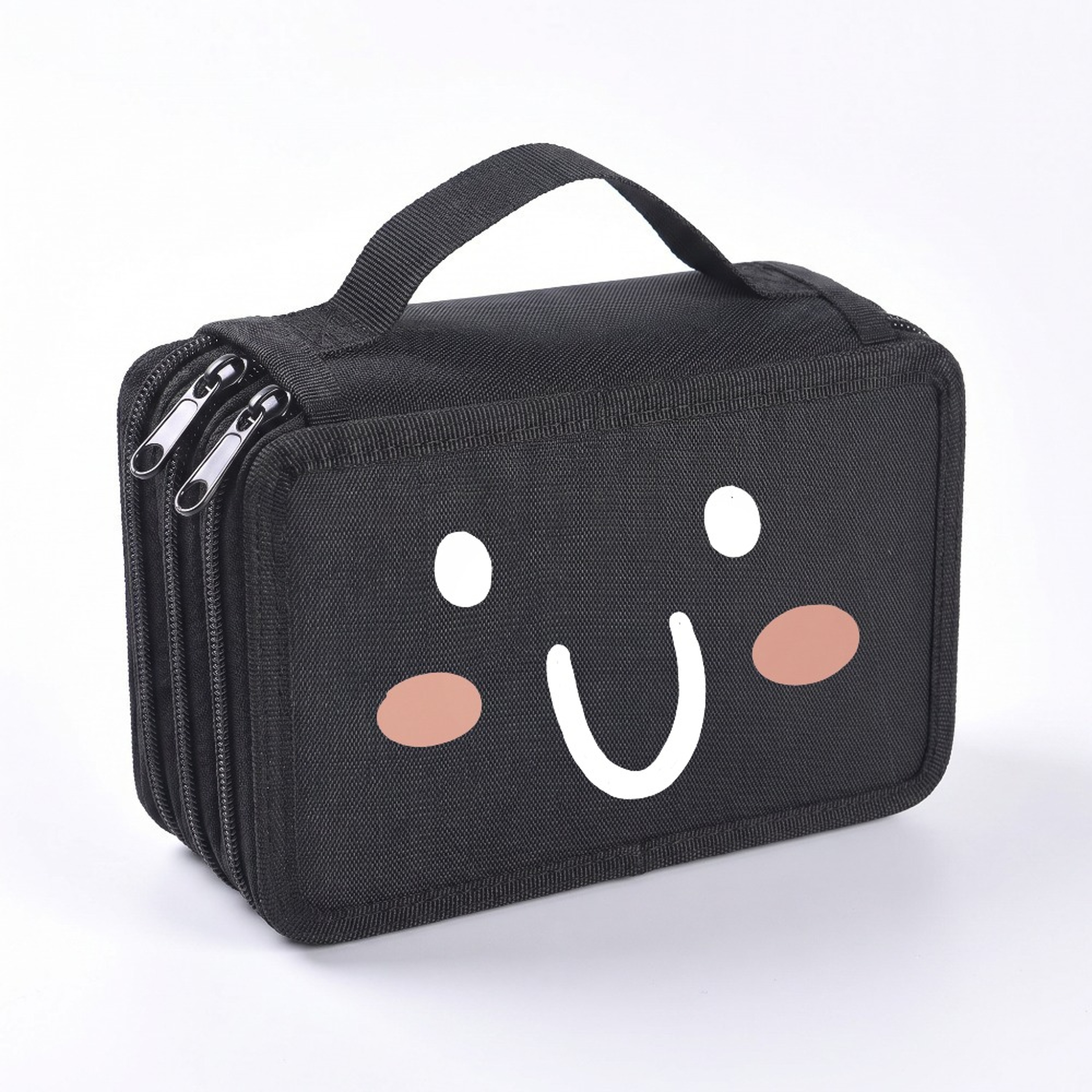 Large Capacity Pencil Case With Smiley Face Cute Pencil Pouch  Desk Organizer 10