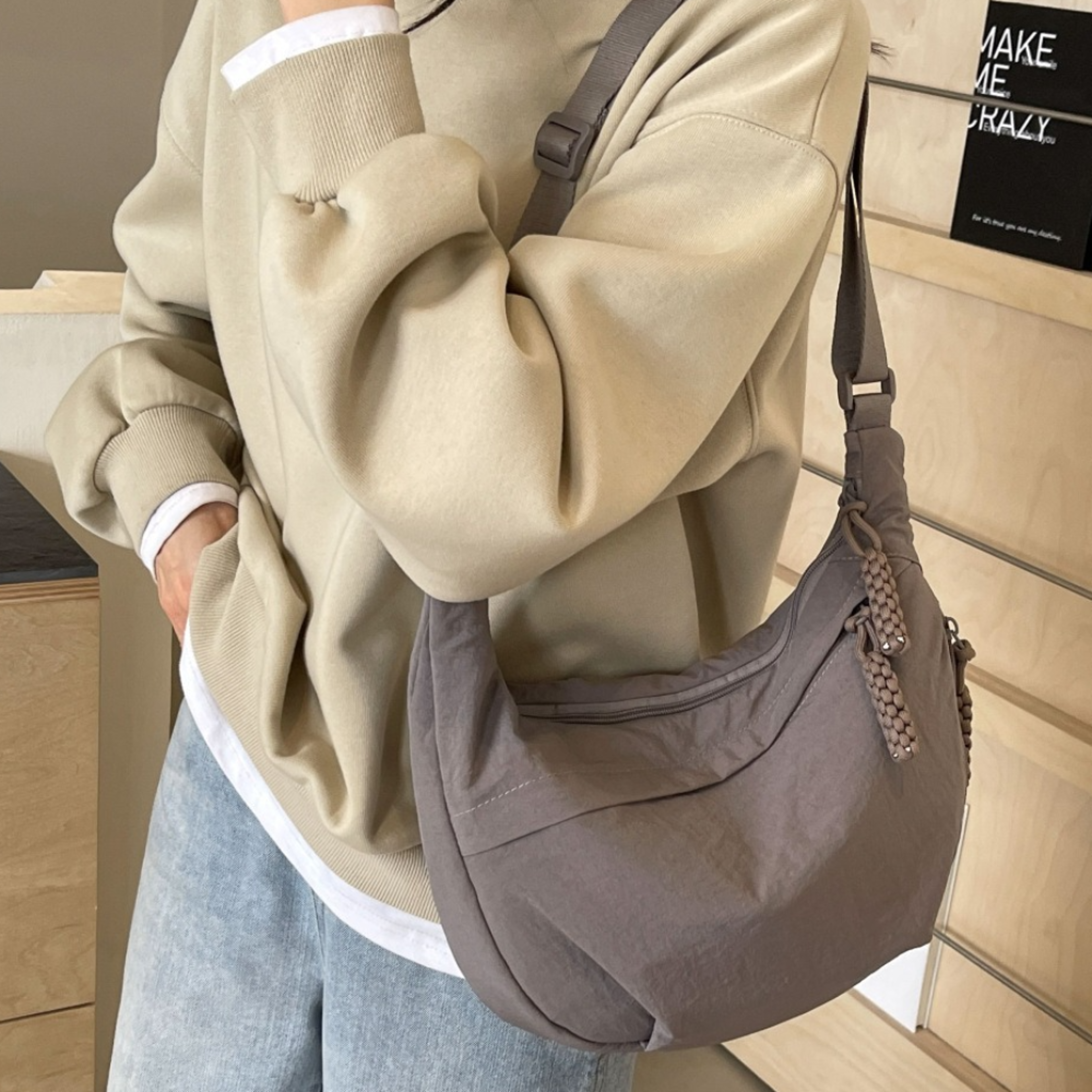 Casual Canvas Crossbody Bag With Large Capacity Back To School Backpack Hobo Shoulder Tote 3