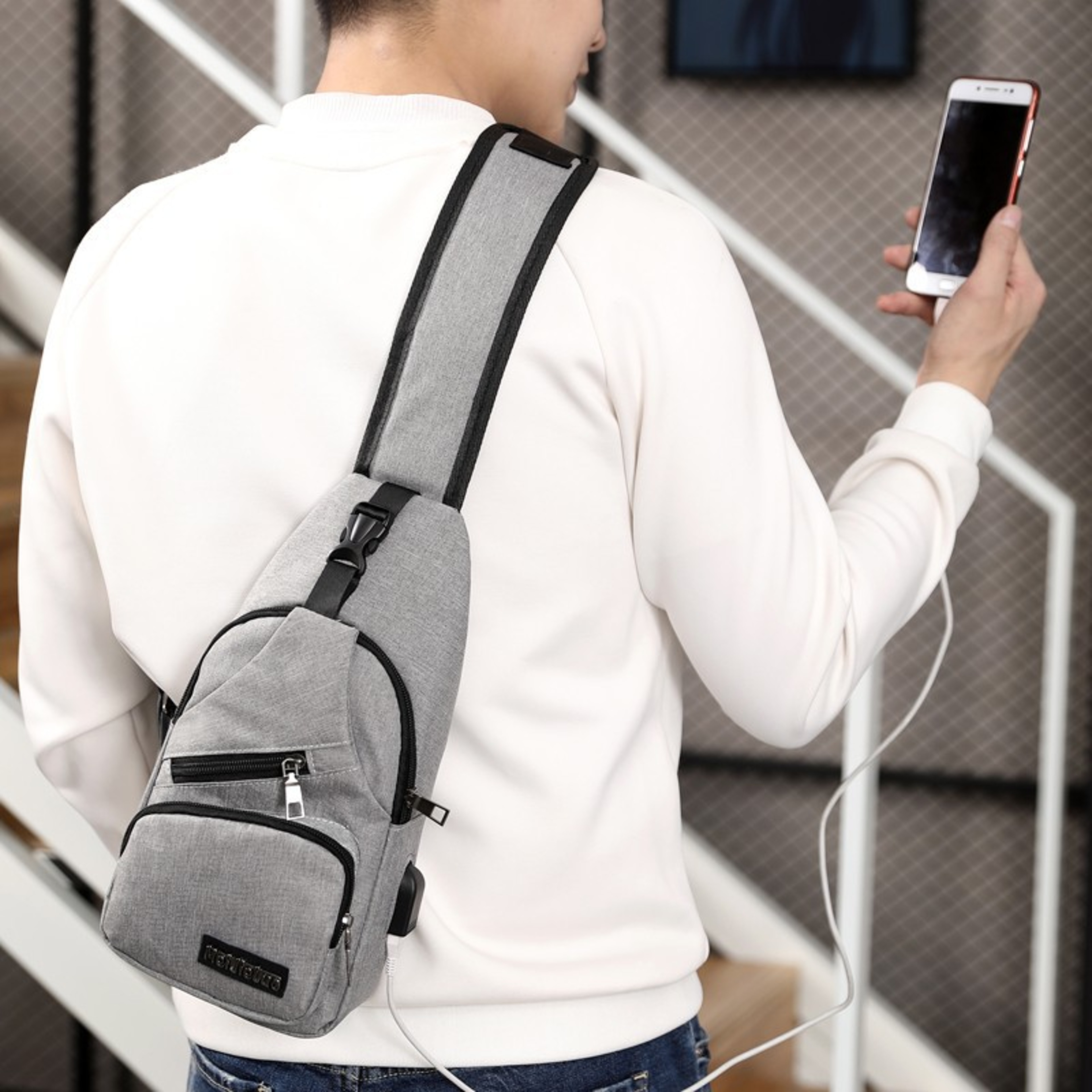 Urban Flex Back To School Backpack Mens Crossbody Bag Compact Phone Sling Shoulder Bag 0