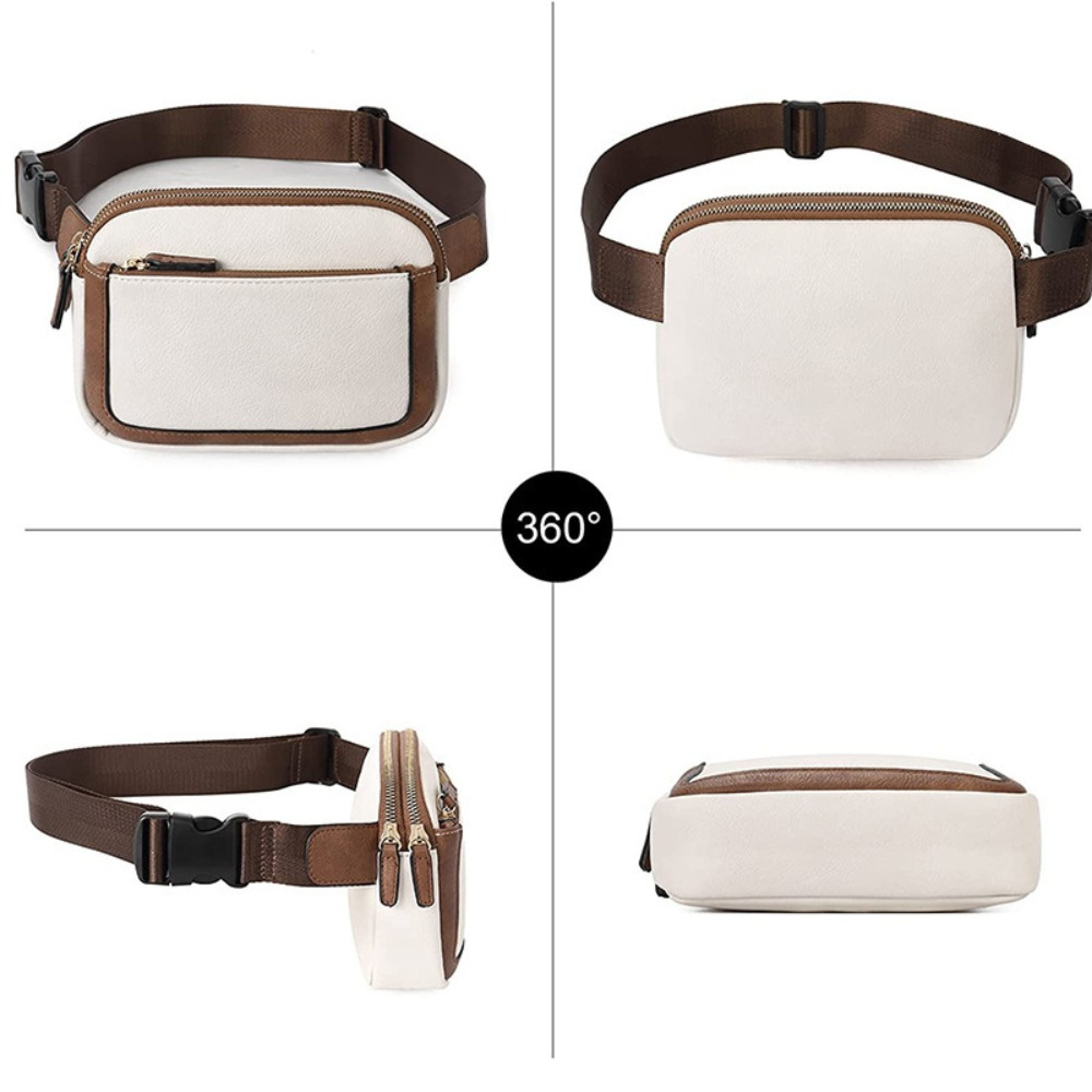 Elegant PU Leather Belt Bag For Women Back To School Backpack Style Crossbody Waist Bag With Adjust 1