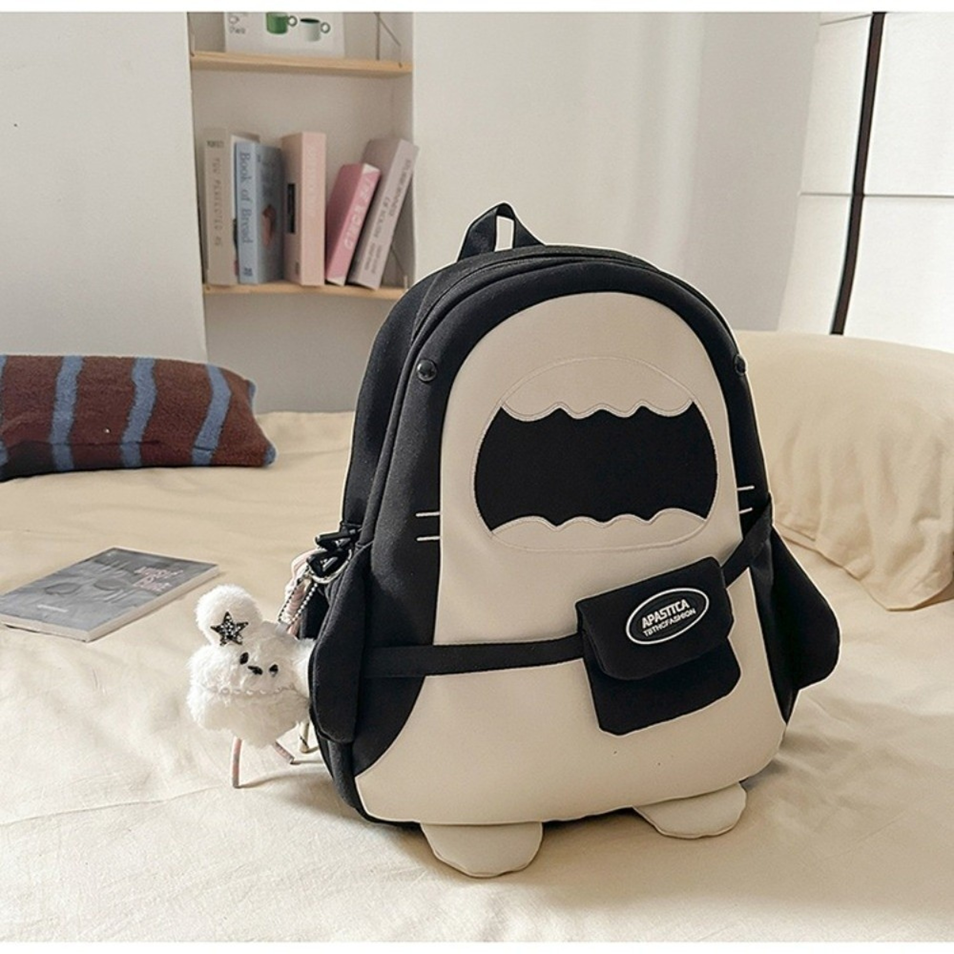 Cute Cartoon Shark Backpack Versatile Large Capacity Back To School Backpack 2