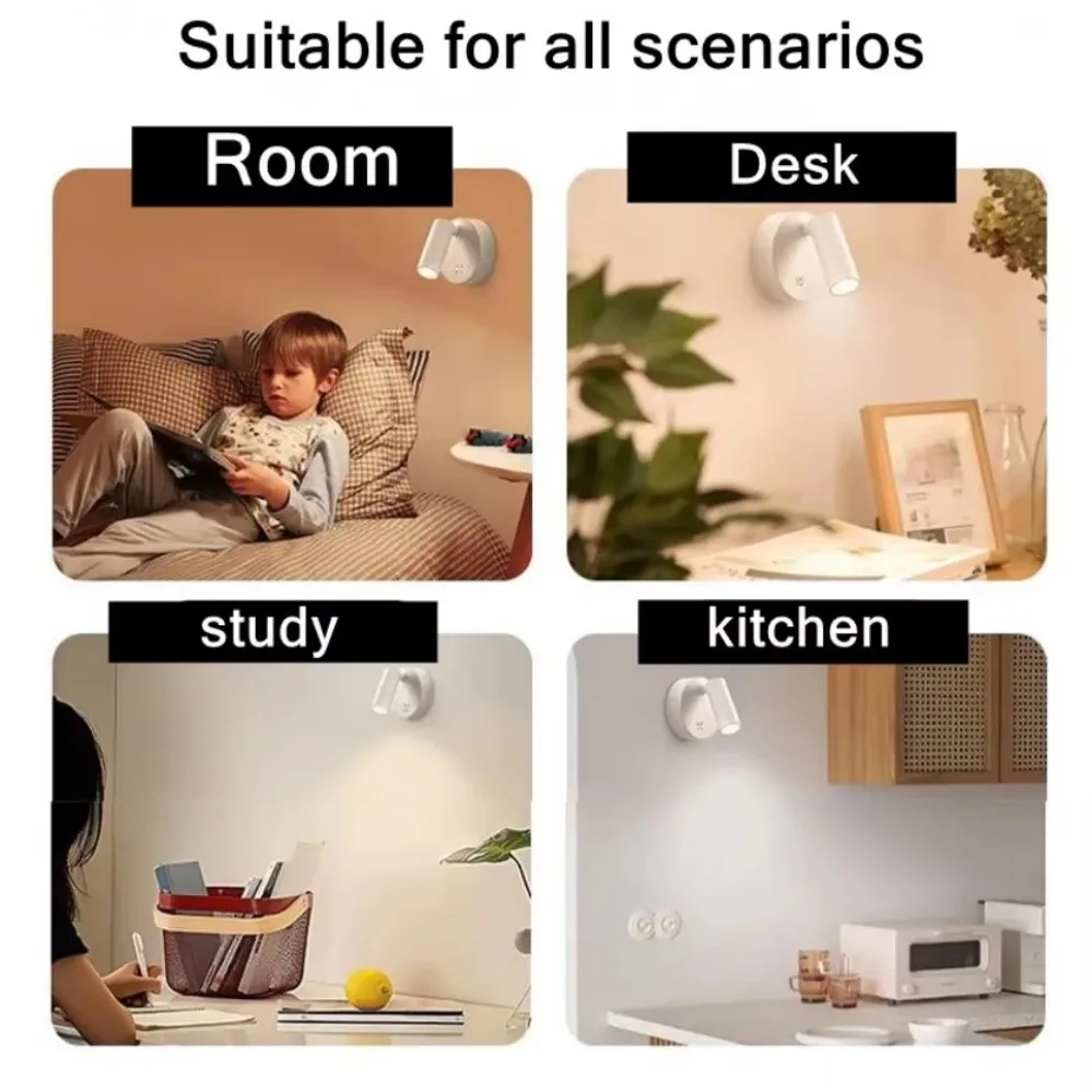 Rechargeable LED Spotlight Touch Dimmable USB Bedside Lamp For Bedroom Kitchen  Cabinet Lighting 5