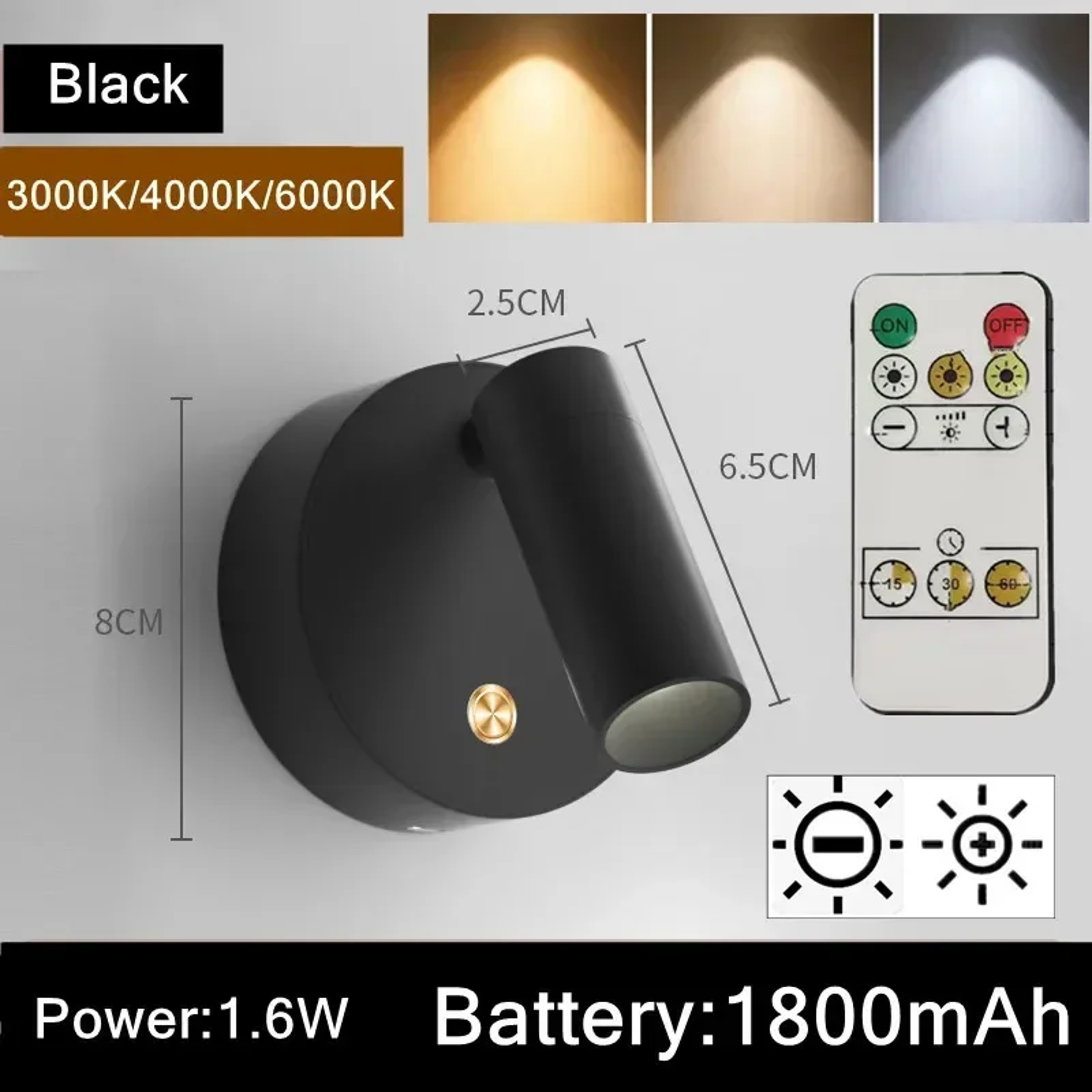 Rechargeable LED Spotlight Touch Dimmable USB Bedside Lamp For Bedroom Kitchen  Cabinet Lighting 6