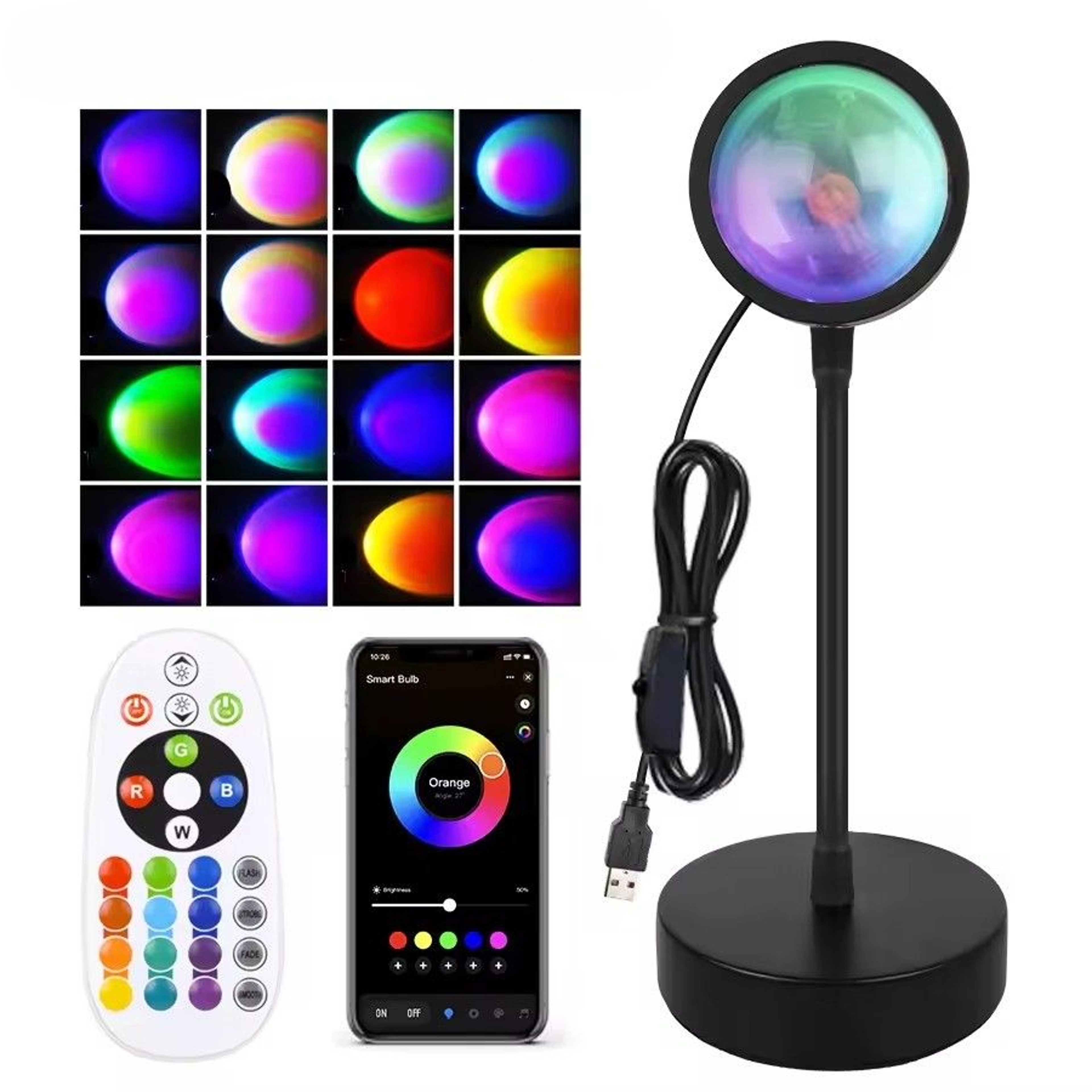Smart Sunset Projector Lamp With App Control USB RGB Smart LED Night Light 0