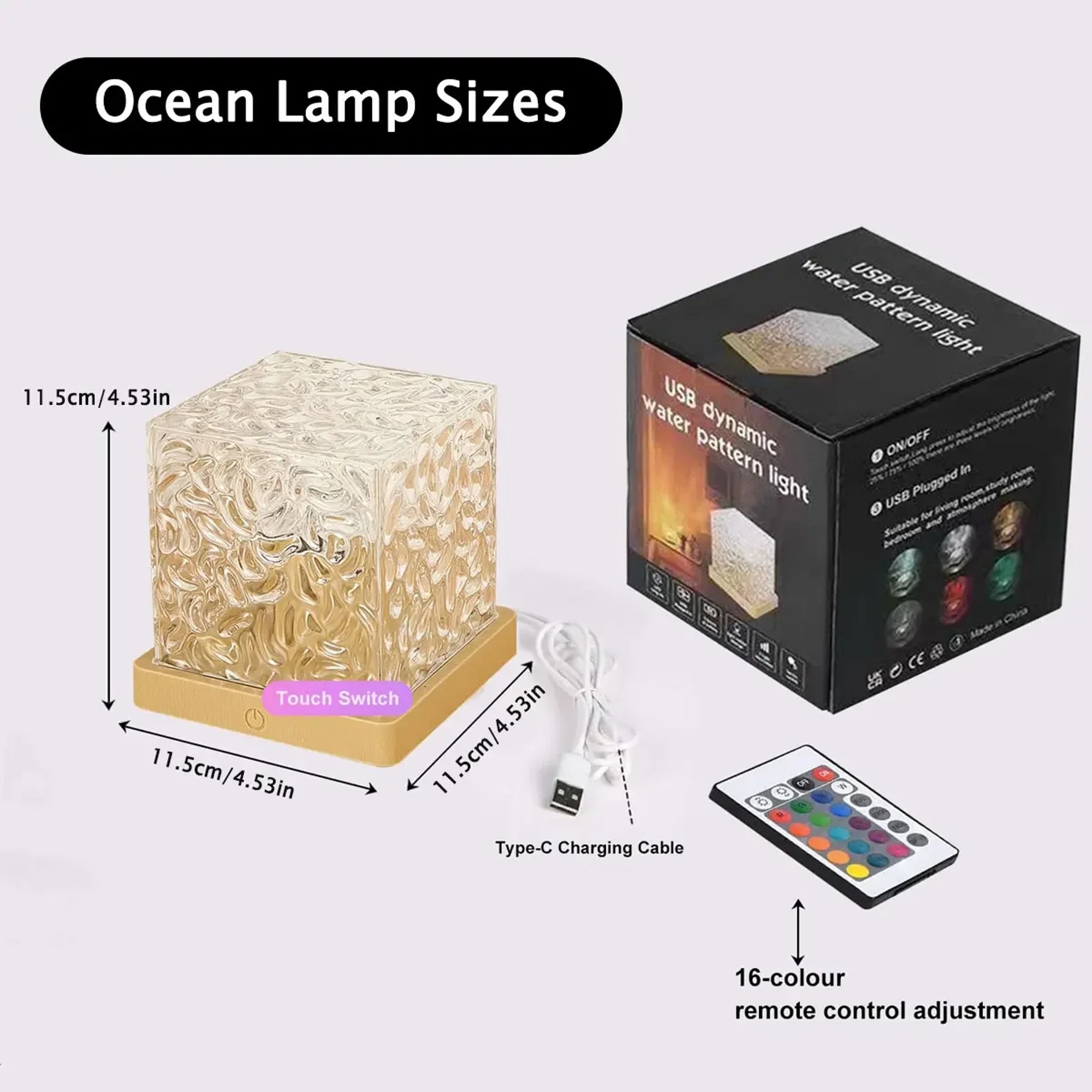 Ocean Wave Projector Aurora Light with Colors, Remote Control & USB C LED Night Light – view 6