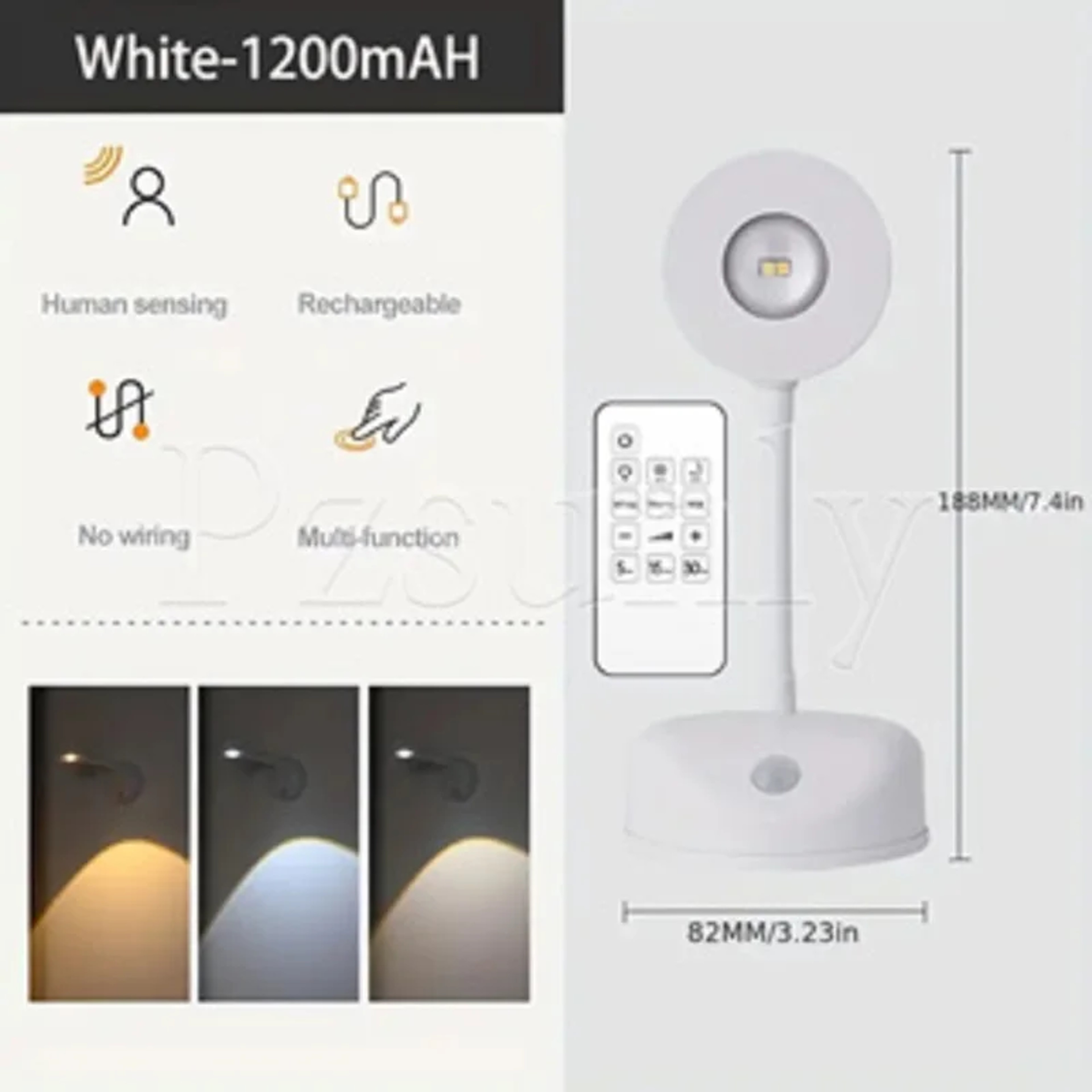 Rechargeable Picture Light Wireless Wall Light With Motion Sensor And Dimmable LED Spotlight 6