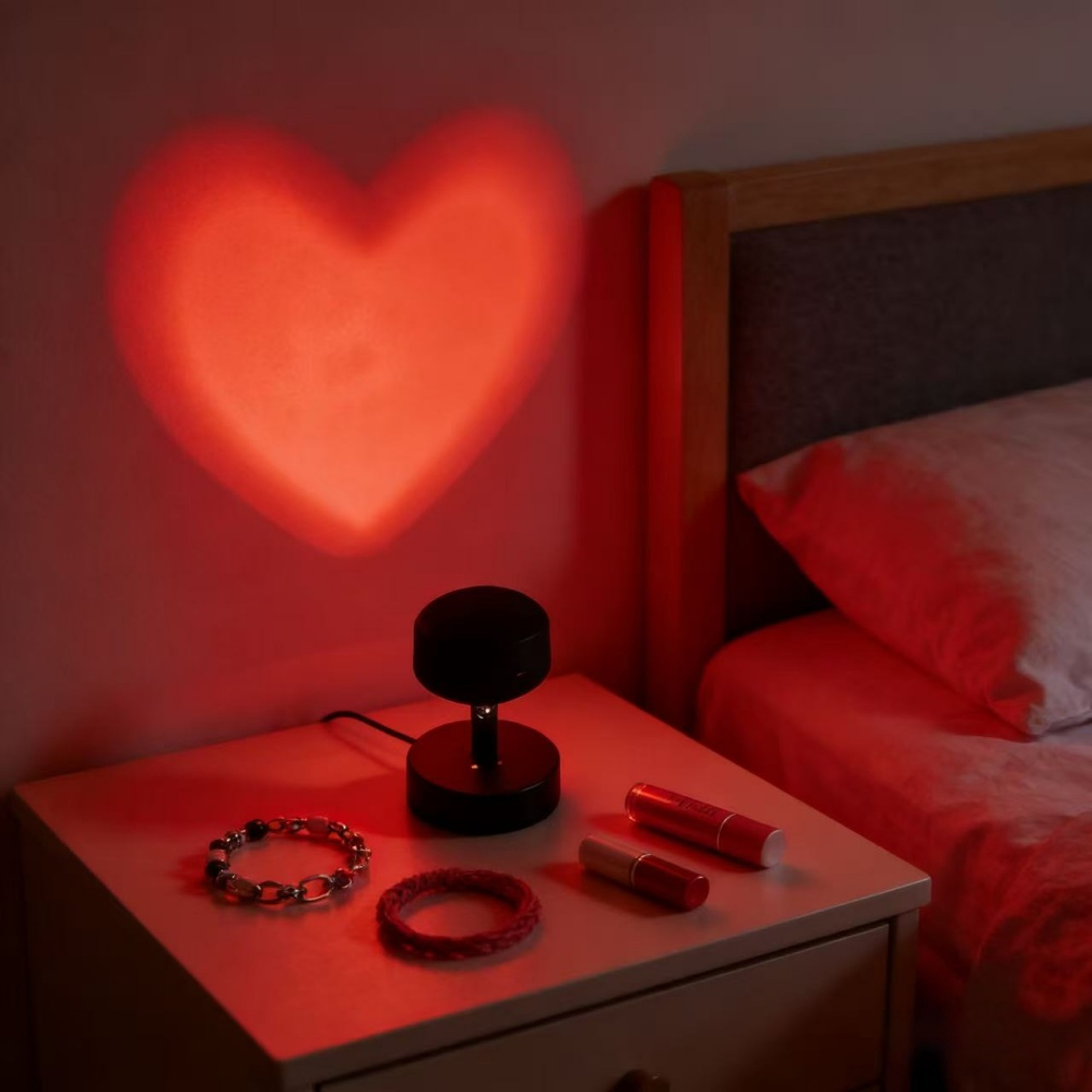 Heart Glow LED Projector Light USB Night Light For Romantic Bedroom Decor  Photography 0