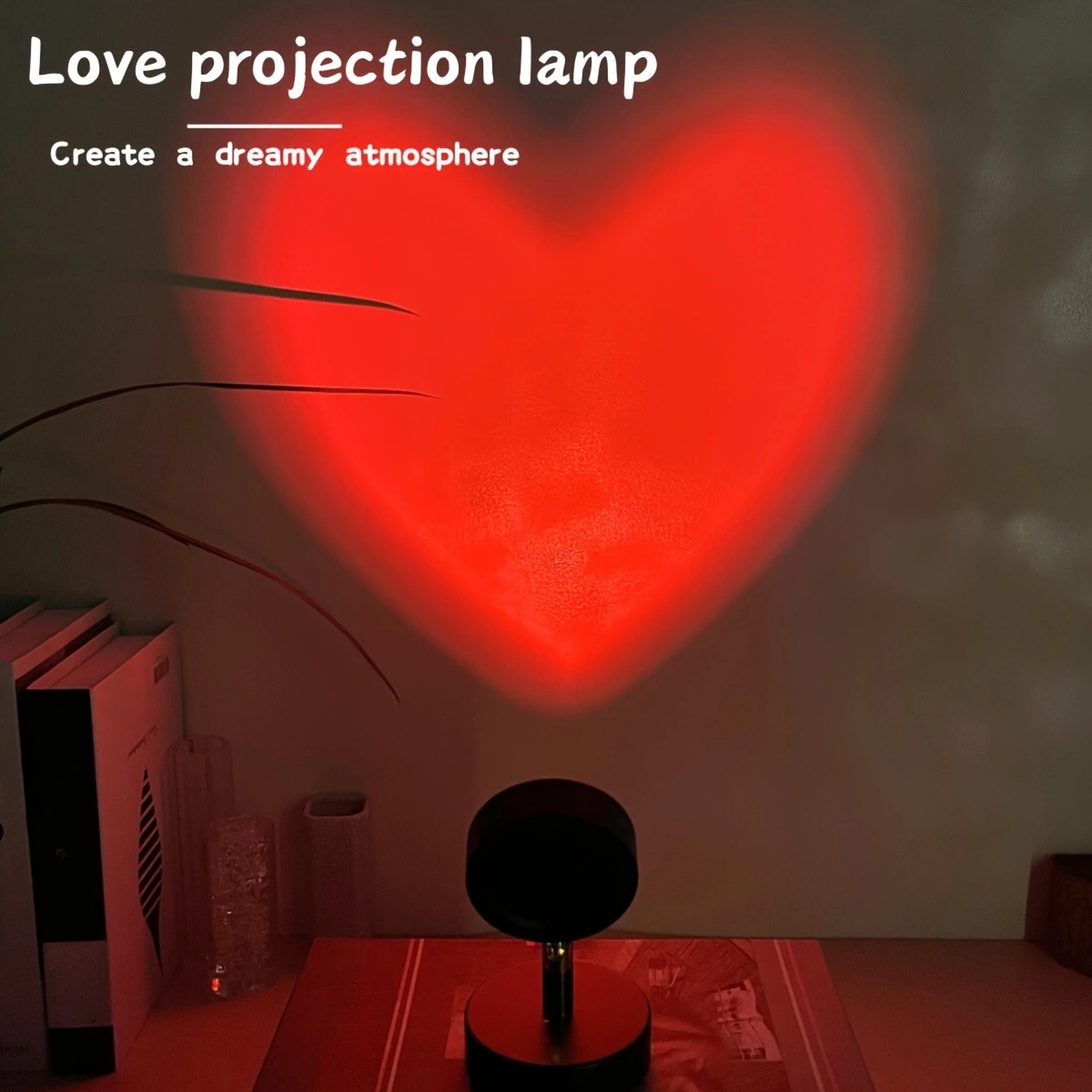 Heart Glow LED Projector Light USB Night Light For Romantic Bedroom Decor  Photography 2