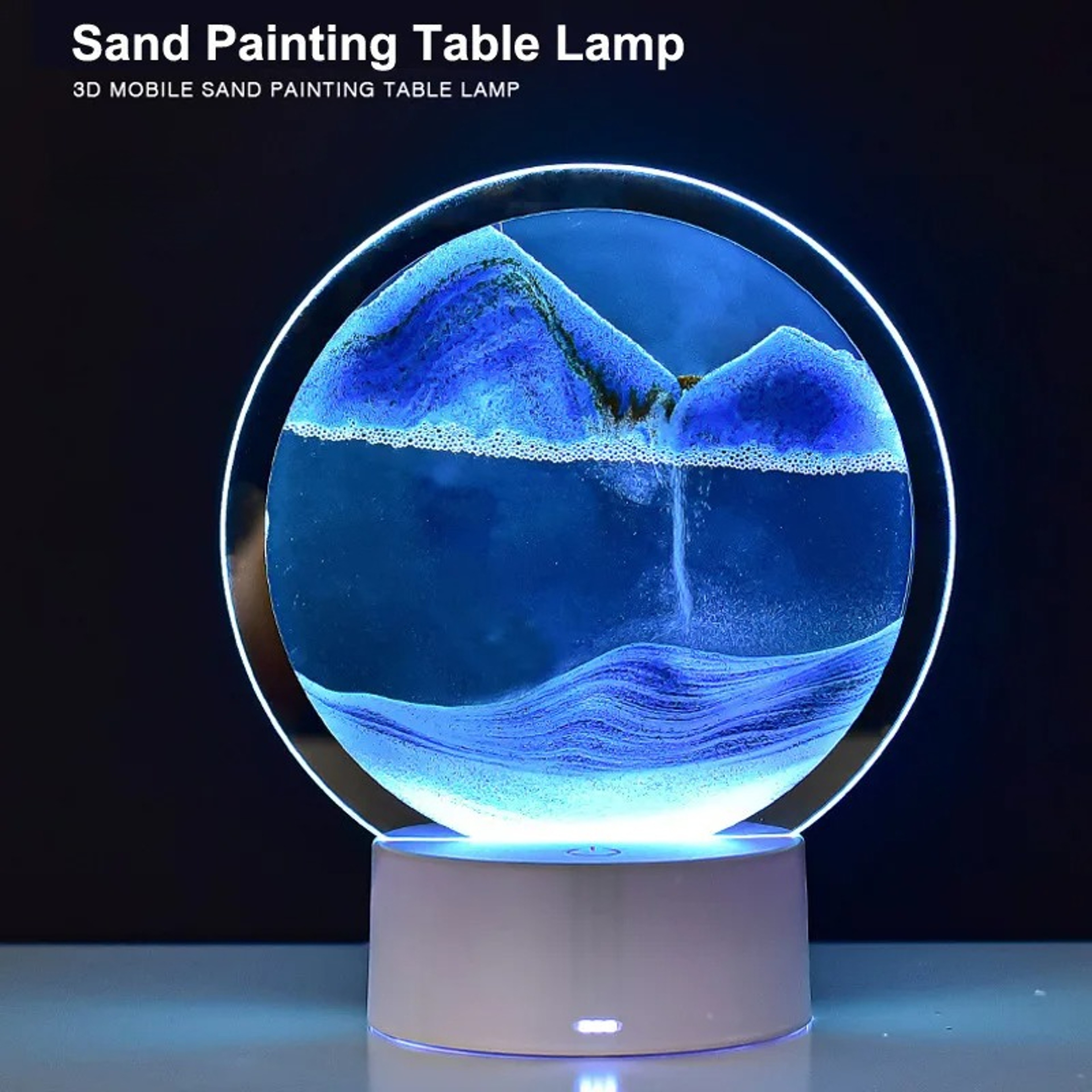 Flowing Sand Lamp LED Night Light Moving Sand Art Desk Decor For Relaxation 3