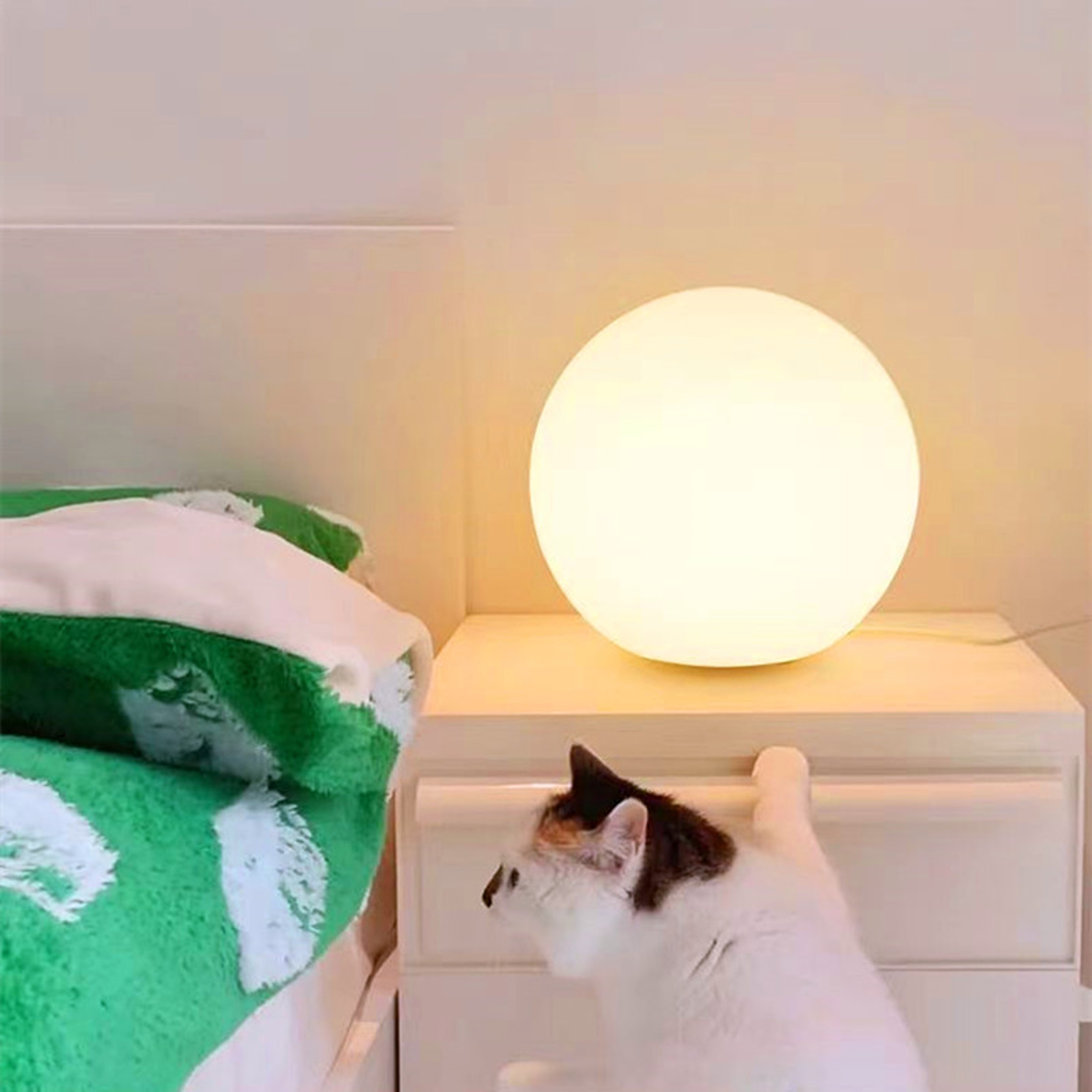Modern Decorative Ball Bedside Table Lamp LED Ambient Mood Light For Bedroom Kids Room  Nursery 1
