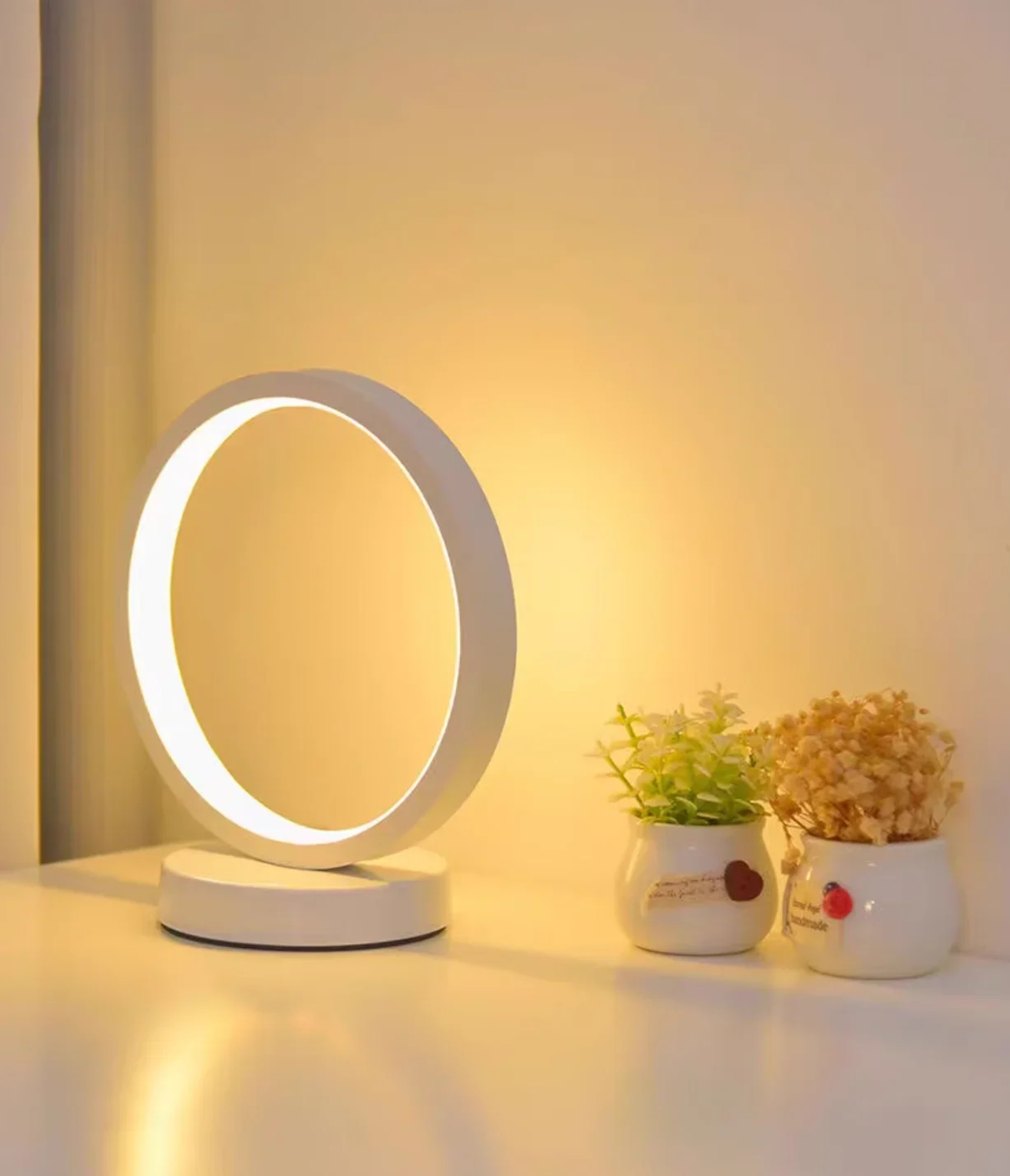 Modern LED Bedside Lamp Dimmable Ring Table Light For Bedroom Living Room  Home Decor 1