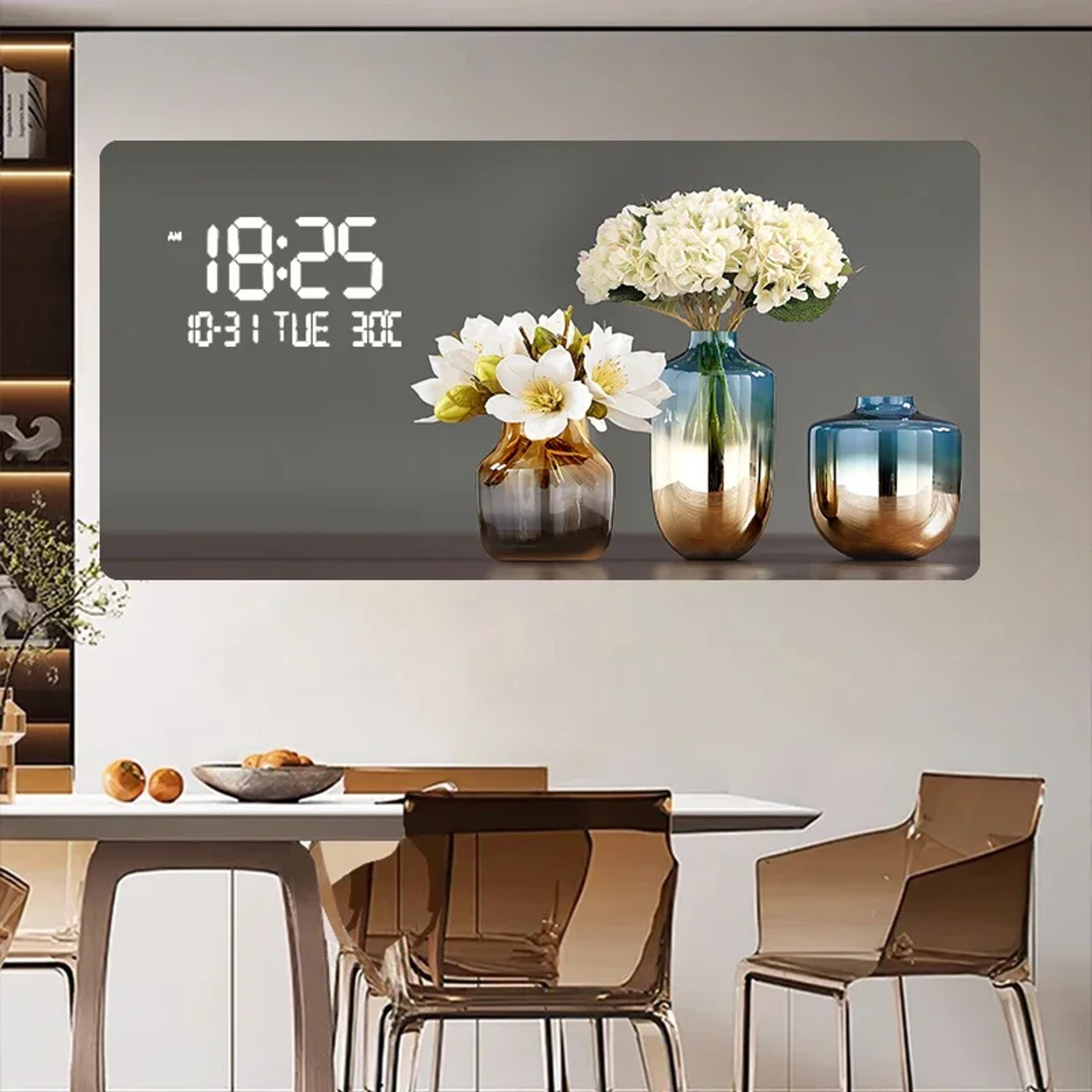 Modern Large Wall Clock With Abstract Geometric Art Quartz Decor For Living Room  Bedroom 2