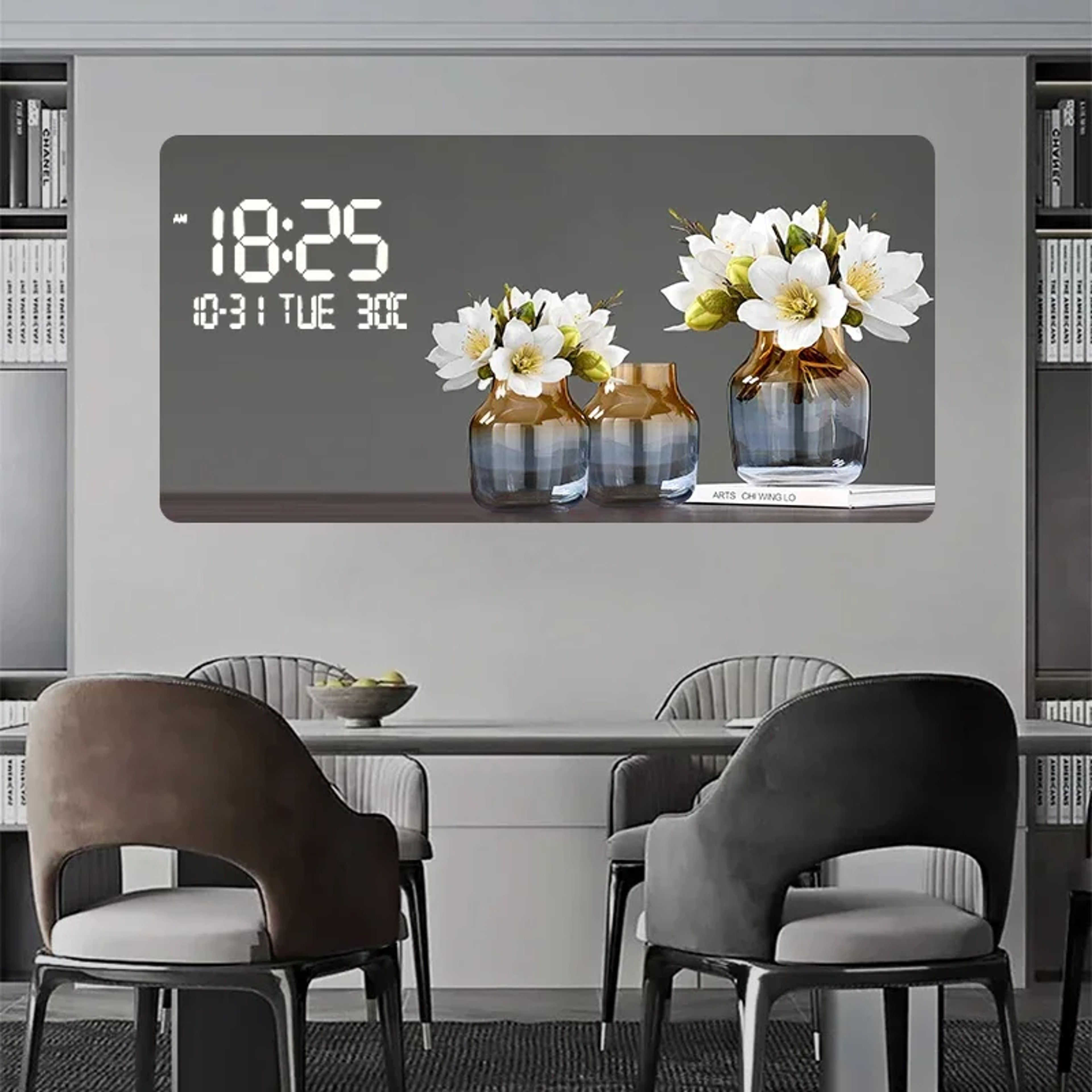 Modern Large Wall Clock With Abstract Geometric Art Quartz Decor For Living Room  Bedroom 4