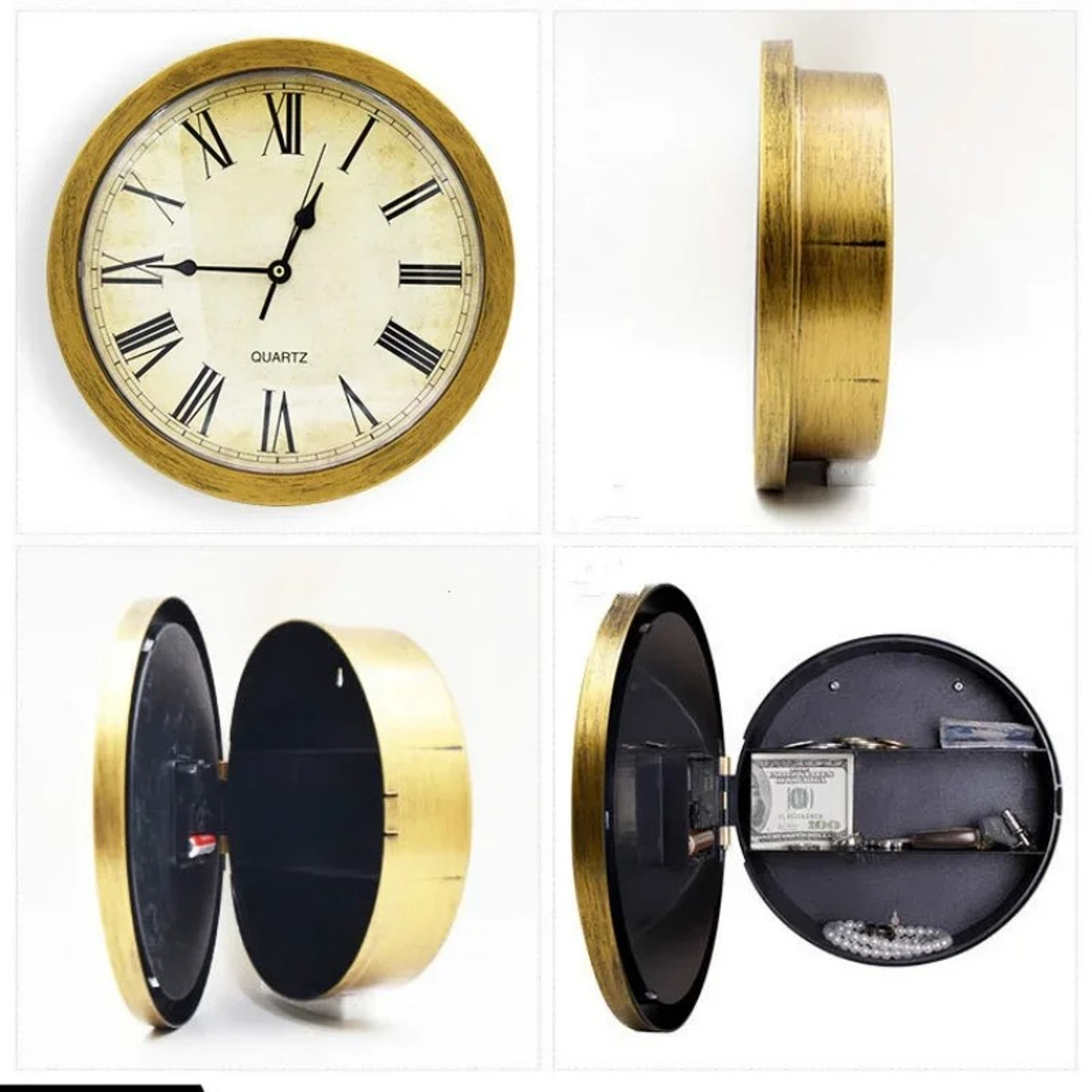 Hidden Wall Safe Vintage Clock Safe Secret Storage Box for Cash, Jewelry & Valuables – view 3