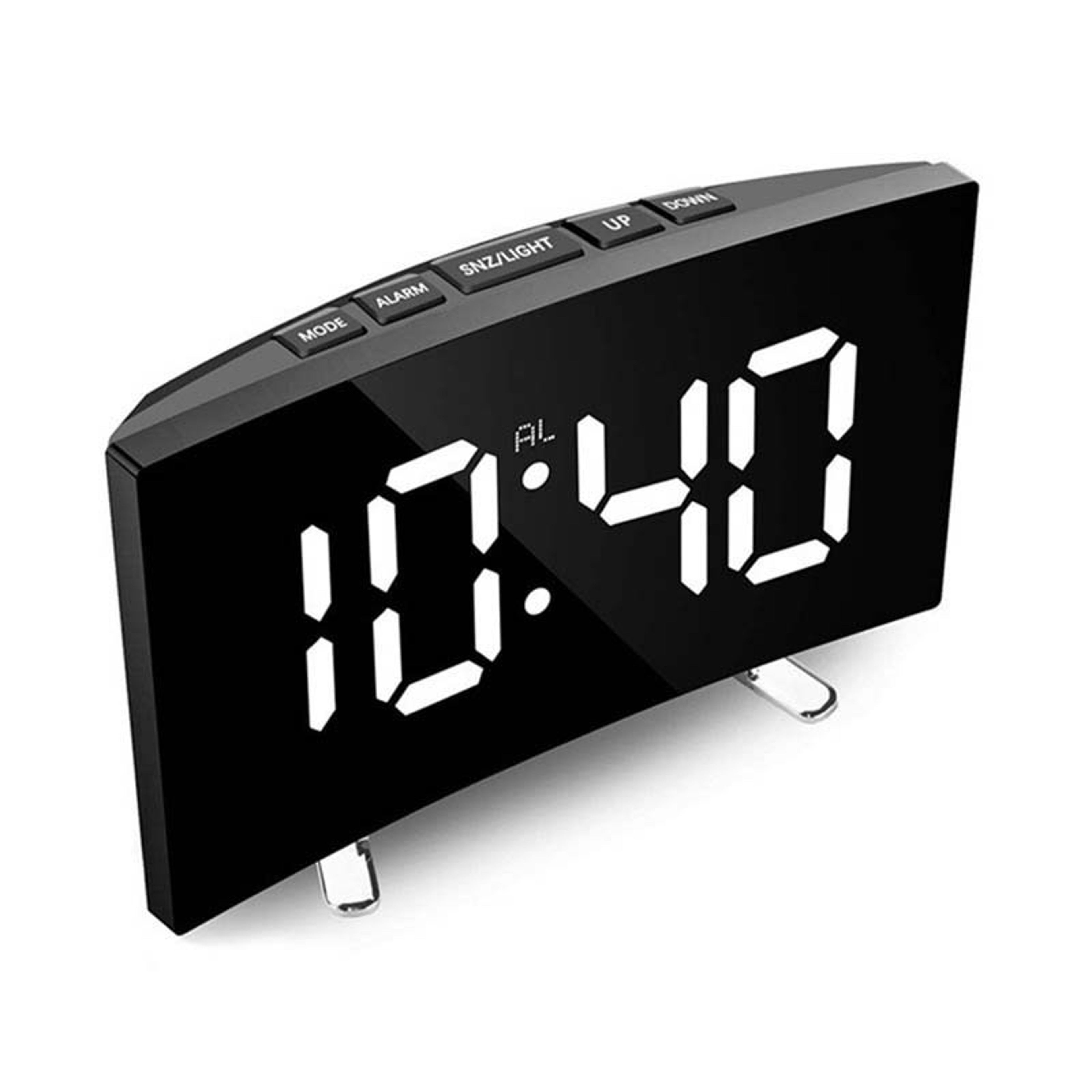 View Digital Alarm Clock with LED Mirror Display, Temperature Monitor & USB Power – view 9