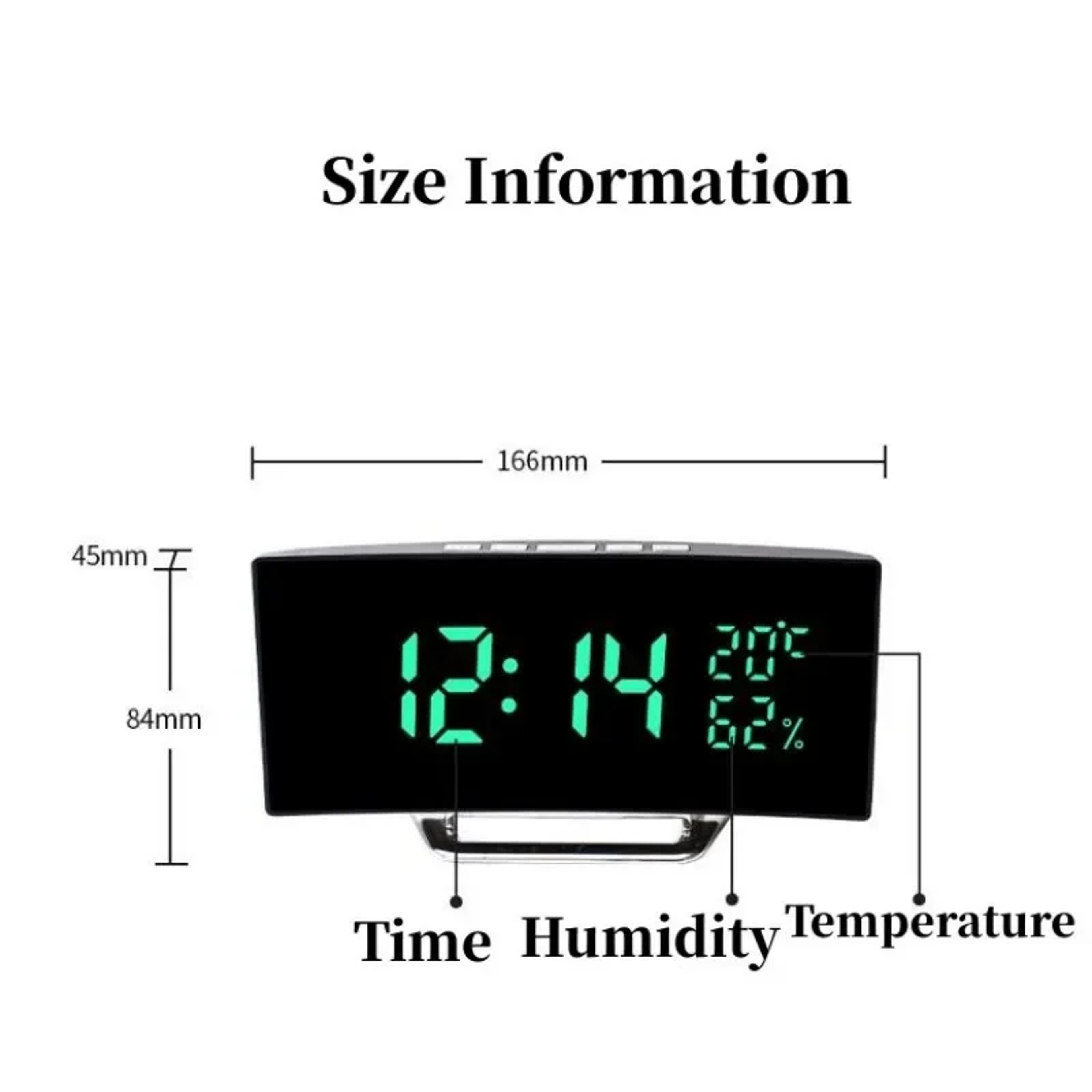 Curved LED Digital Alarm Clock with Temperature Display, Snooze & Night Mode for Bedside Desk – view 6