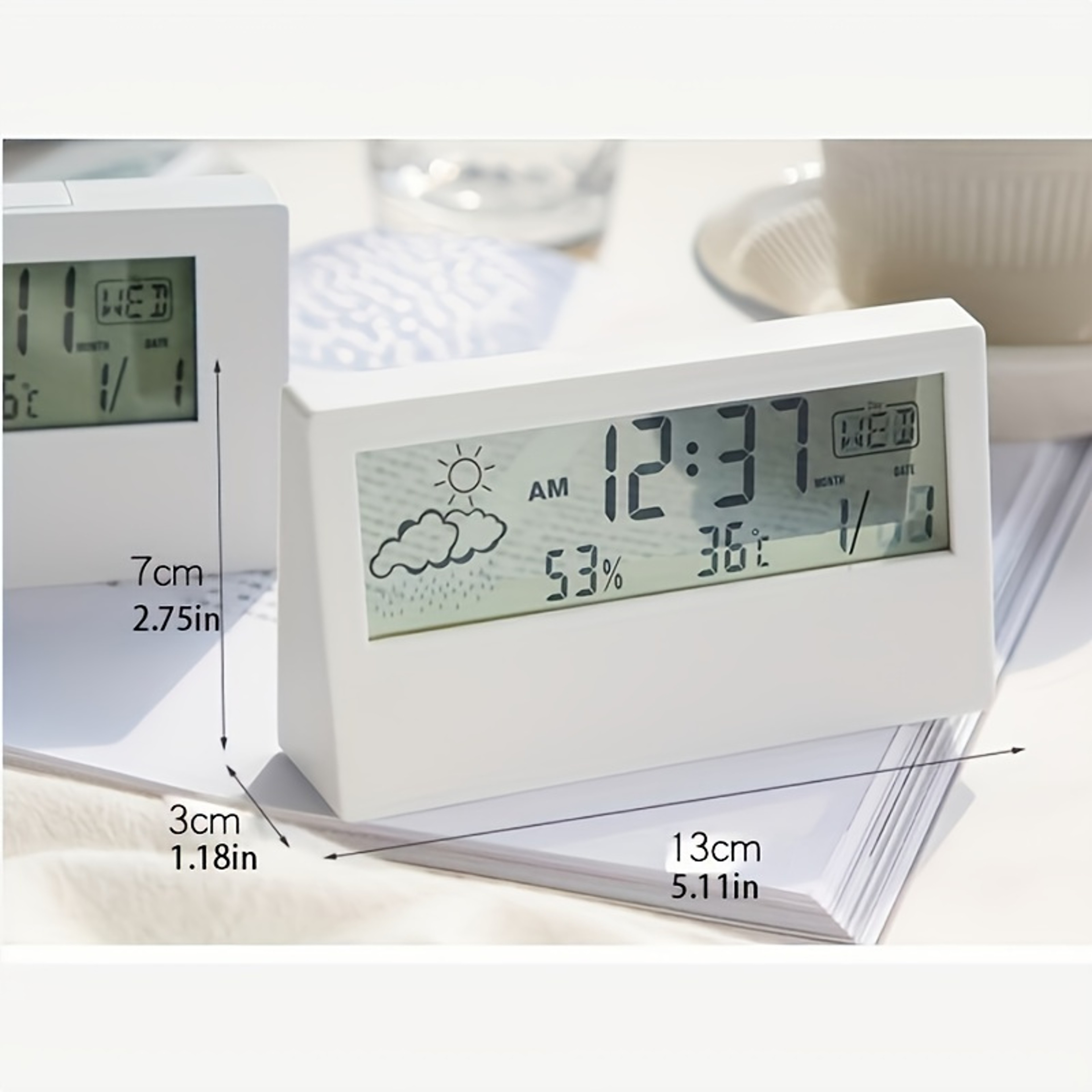 Smart Indoor Thermometer  Digital Hygrometer Clock With Temperature And Humidity Monitor 4