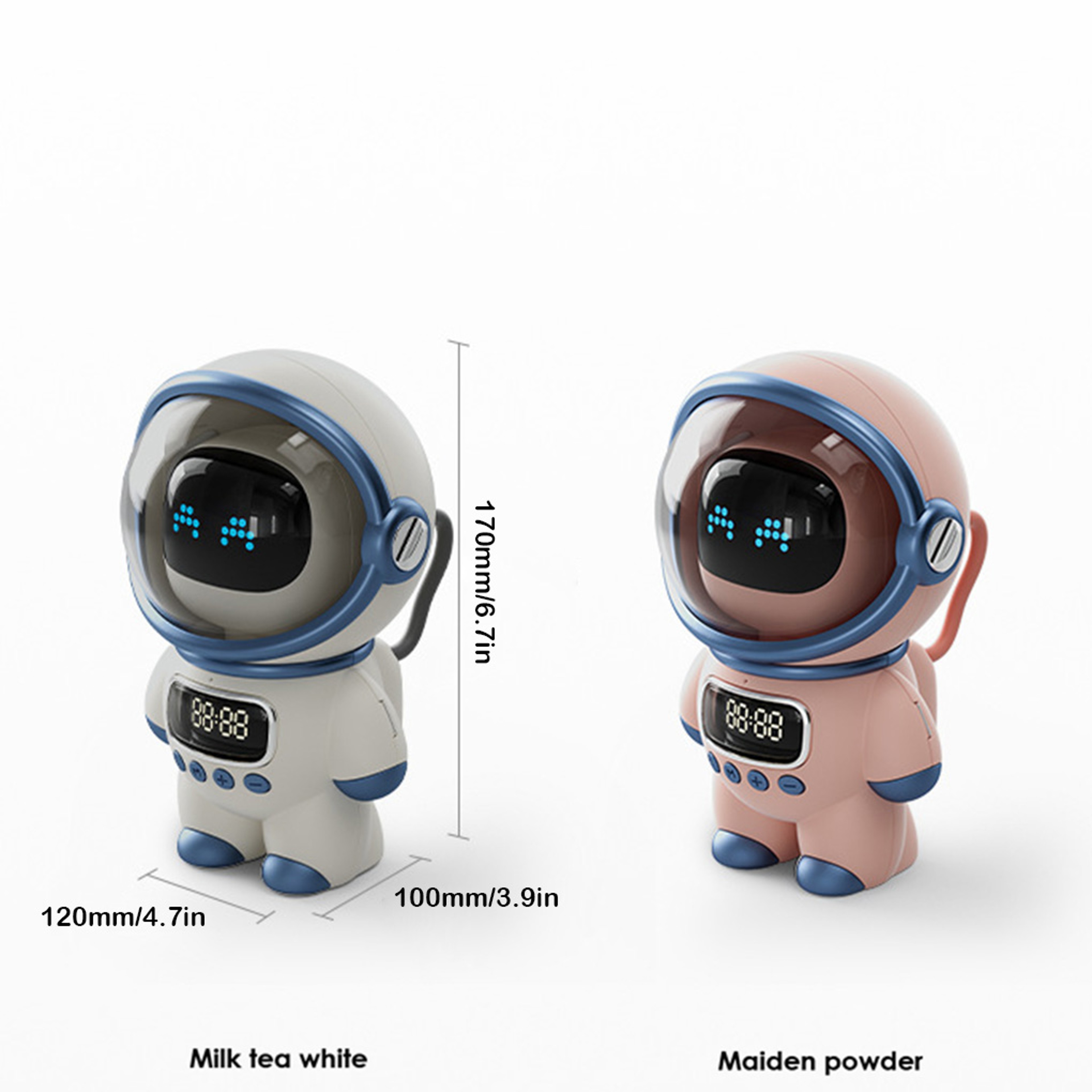 Astronaut Bluetooth Alarm Clock Speaker with Night Light & USB Rechargeable Bedside Clock – view 6