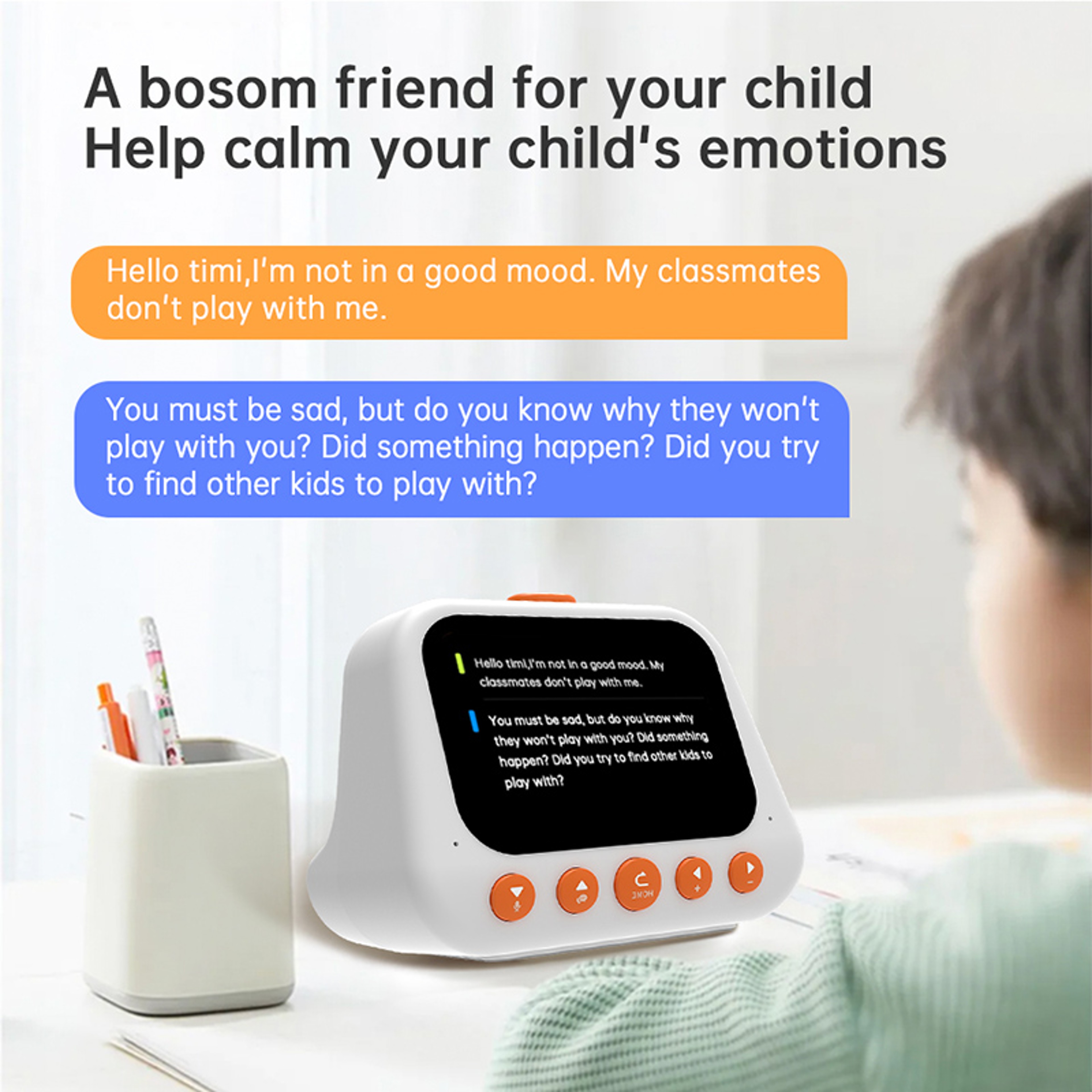 Kids Smart Alarm Clock AI Educational Robot with Talking Buddy, Music Player & Pomodoro Timer – view 3