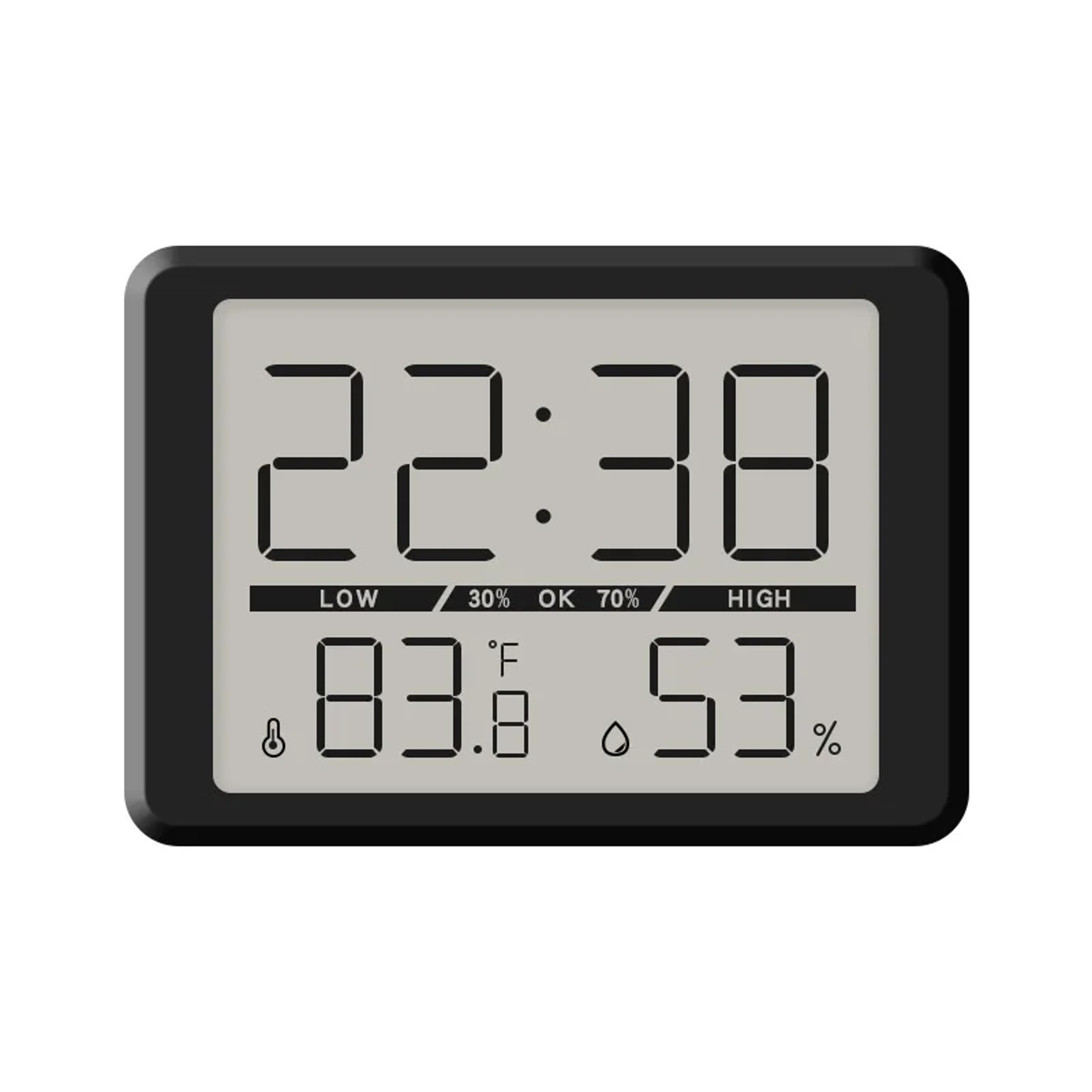 Ultra Slim Digital Alarm Clock With Magnetic Mount LCD Bedside Display  Temperature Humidity Monito 6