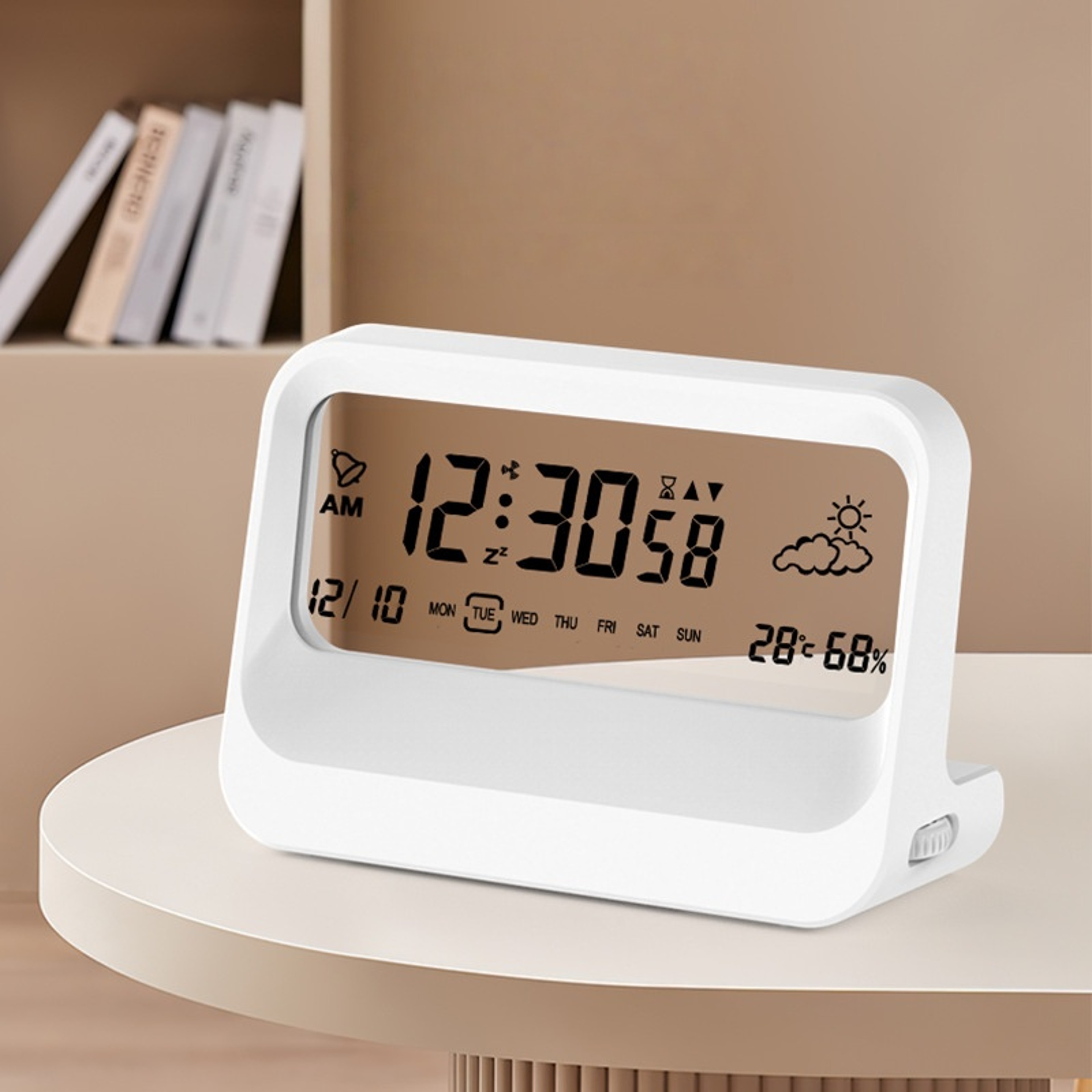 Smart Digital Alarm Clock with Temperature, Humidity & Snooze LCD Bedside Display – view 1