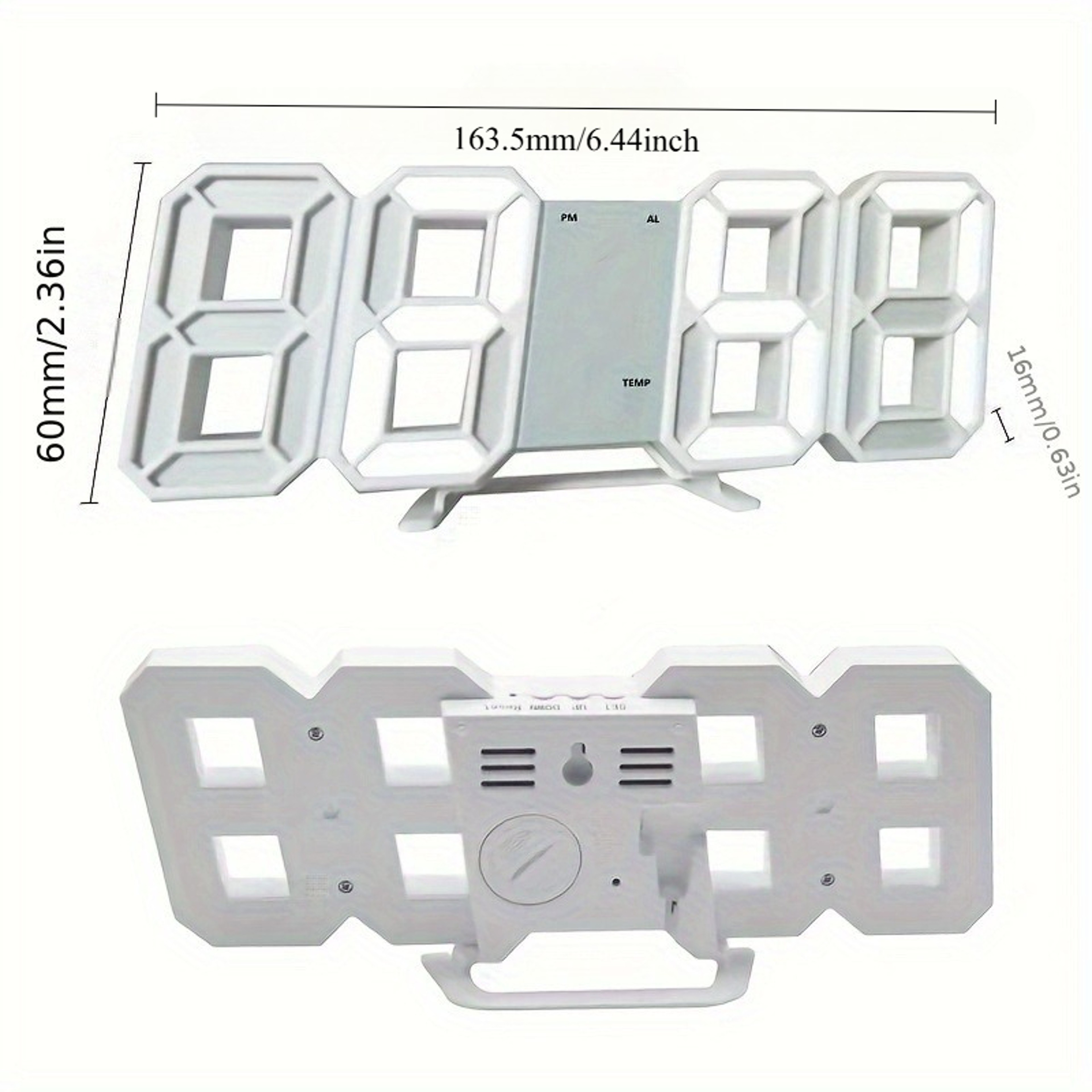 Lumi View LED Digital Wall Clock Display Wall Mounted Alarm Clock For Home  Office 5