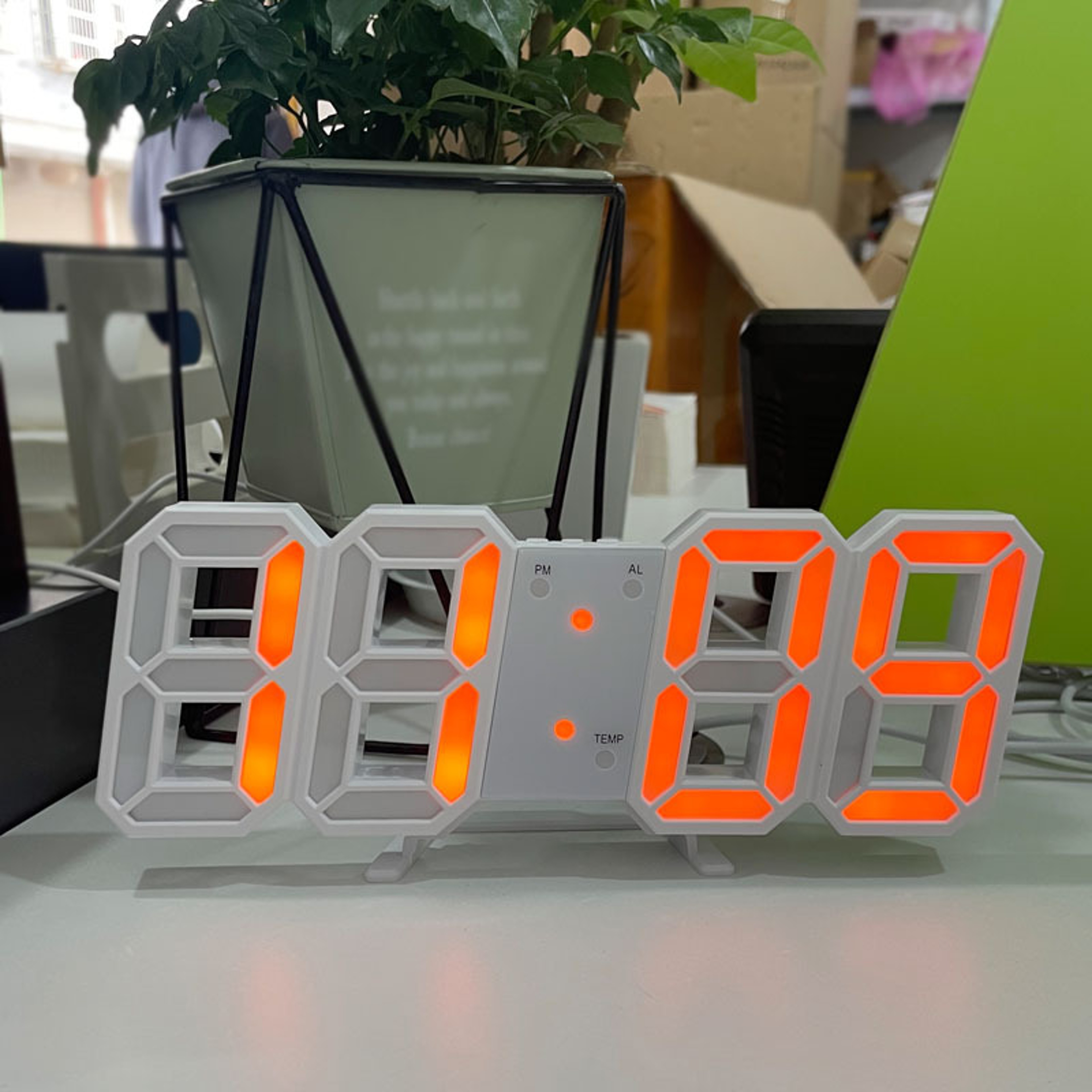 Lumi View LED Digital Wall Clock Display Wall Mounted Alarm Clock For Home  Office 7