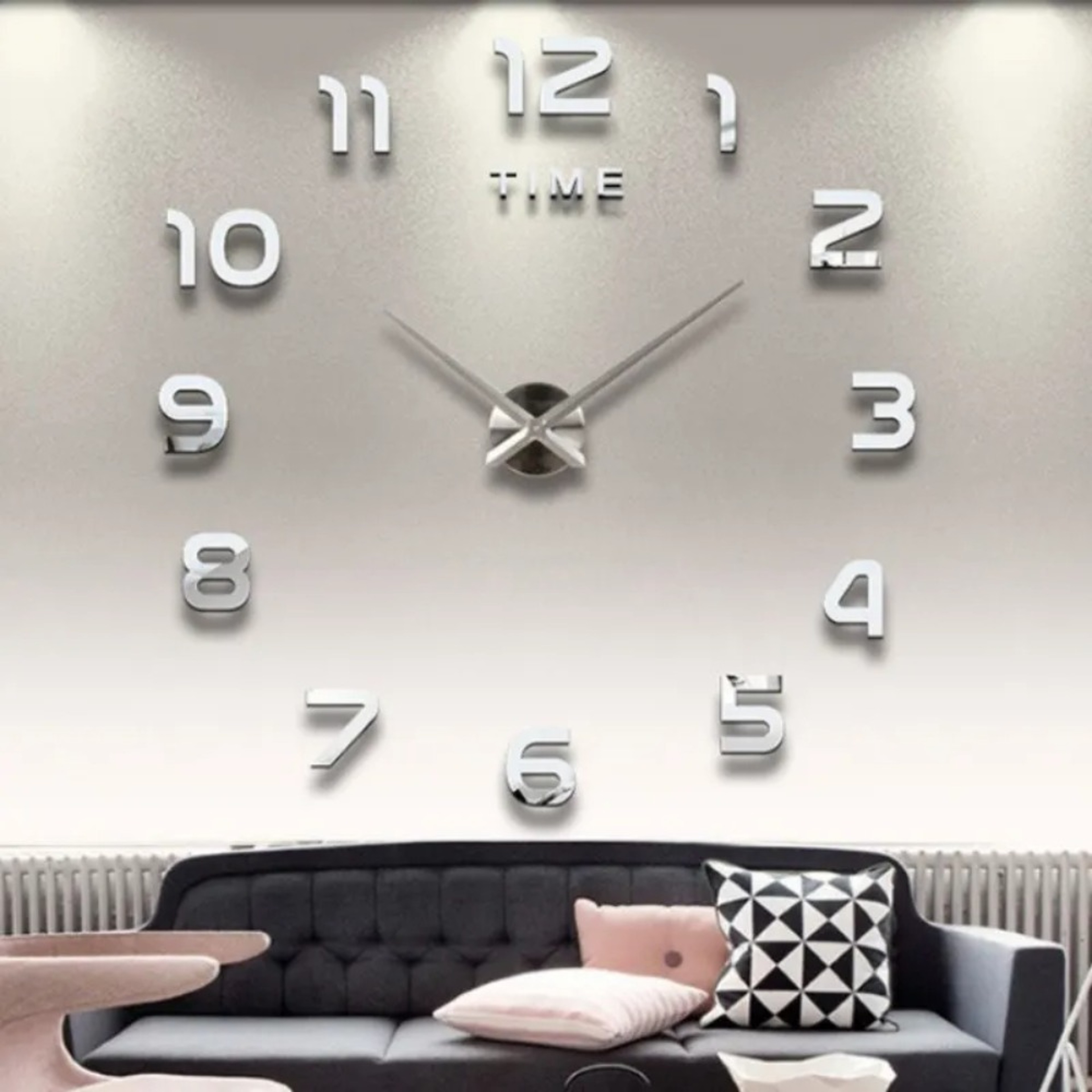 Modern DIY Wall Clock Large Acrylic Mirror Quartz Wall Clock For Living Room Decor 0