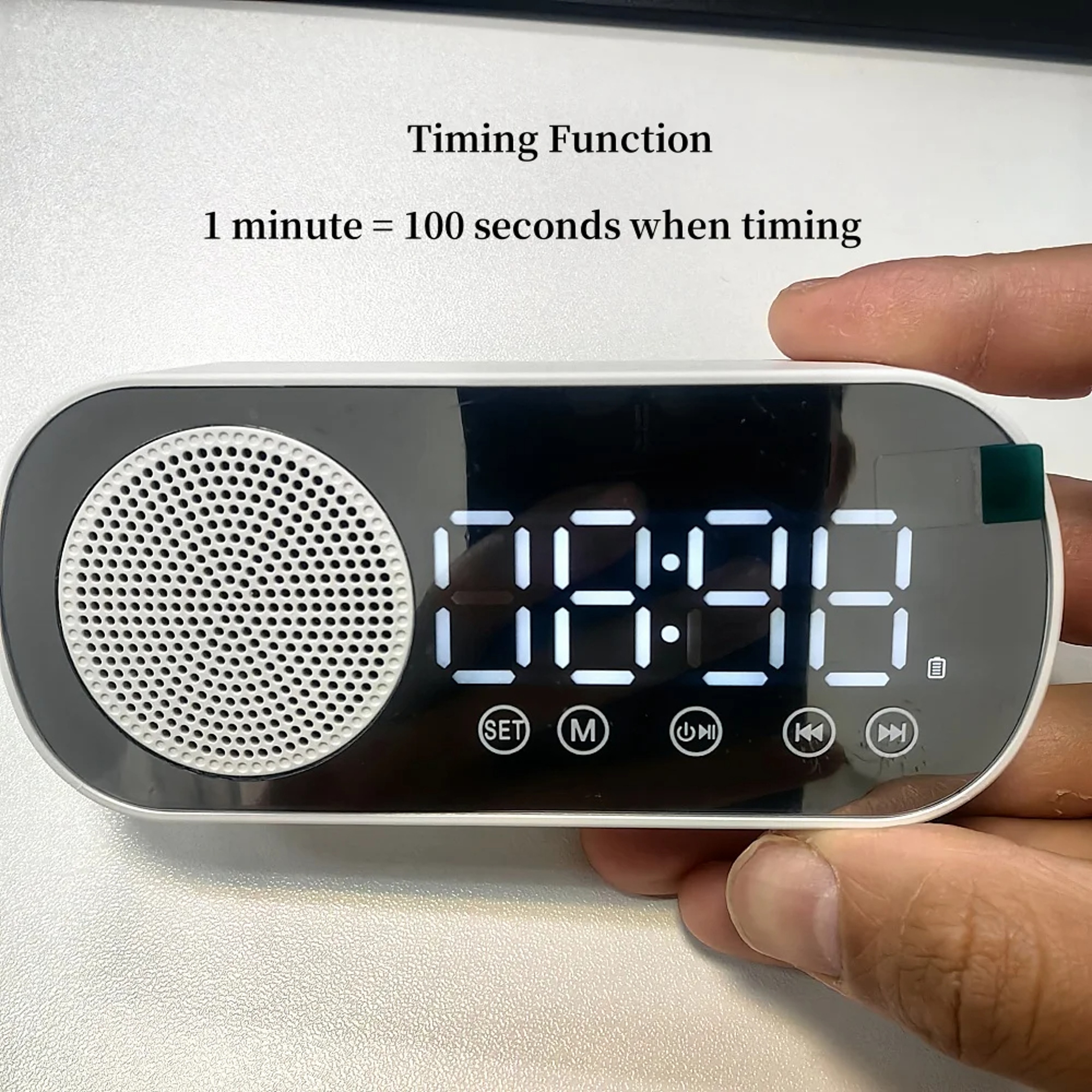 Bluetooth Alarm Clock with LED Mirror Clock, Wireless Speaker Clock & Dual Alarm FM Radio – view 6