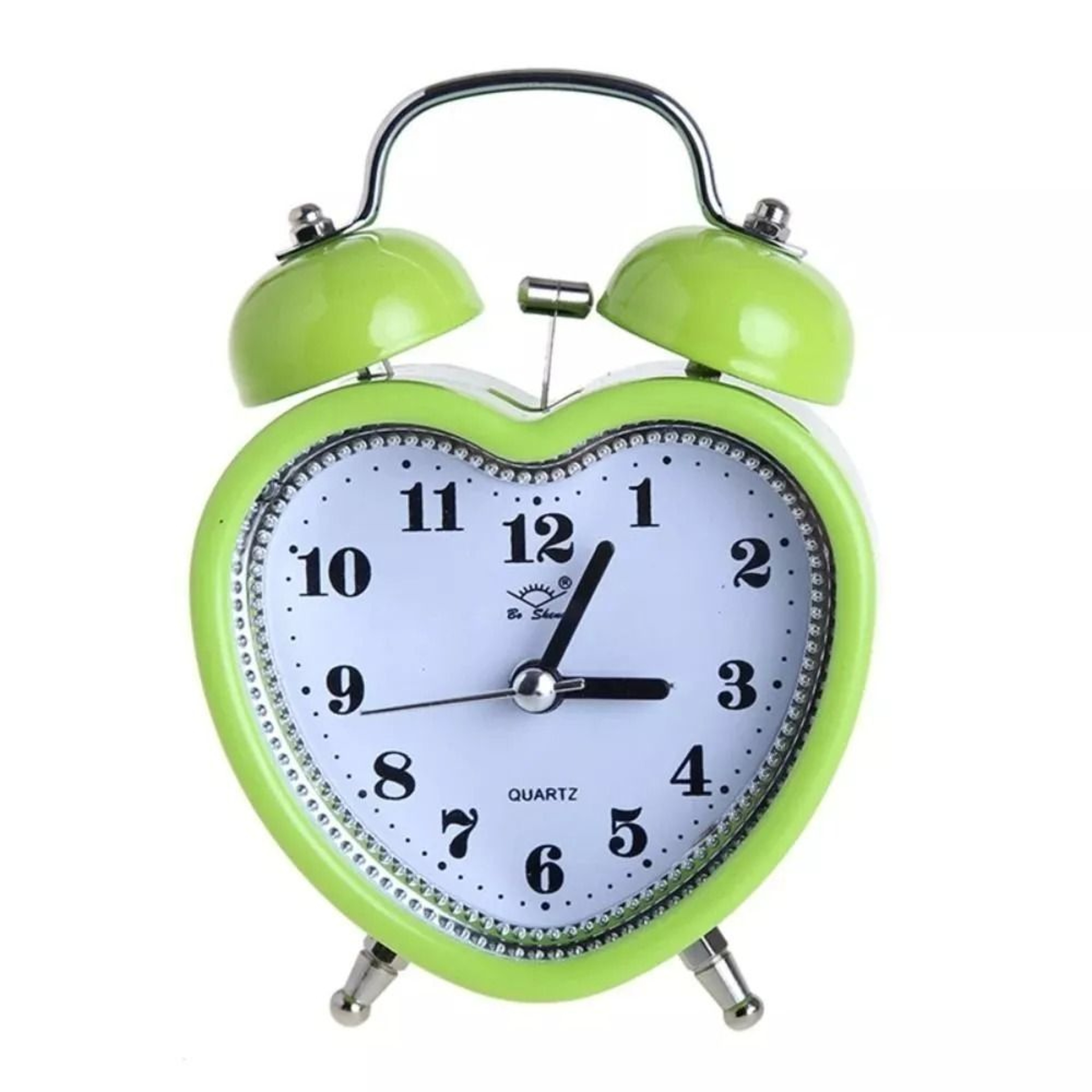 Heart Shaped Alarm Clock With Night Light Snooze  Silent Analog Bedside Clock 1
