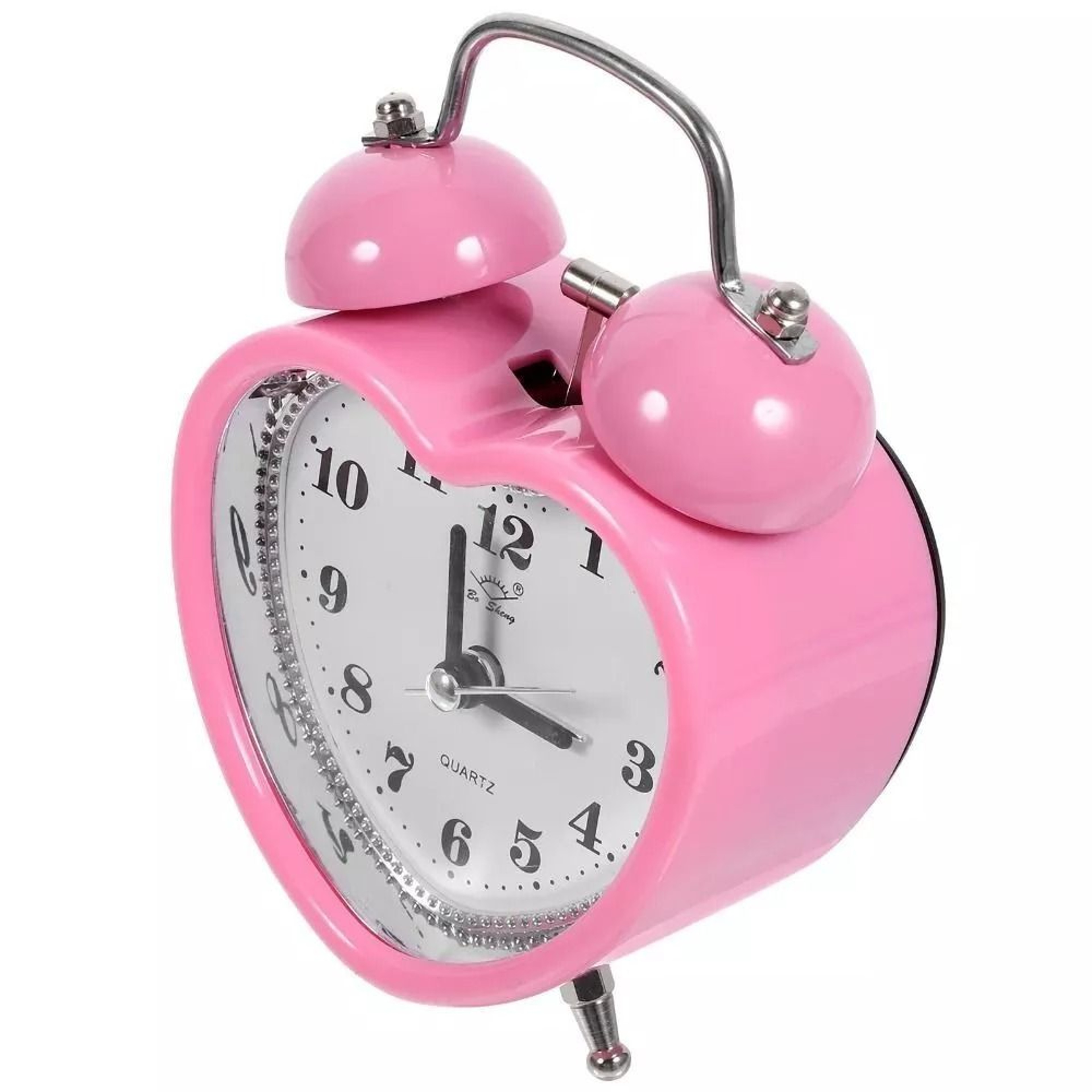 Heart Shaped Alarm Clock With Night Light Snooze  Silent Analog Bedside Clock 2