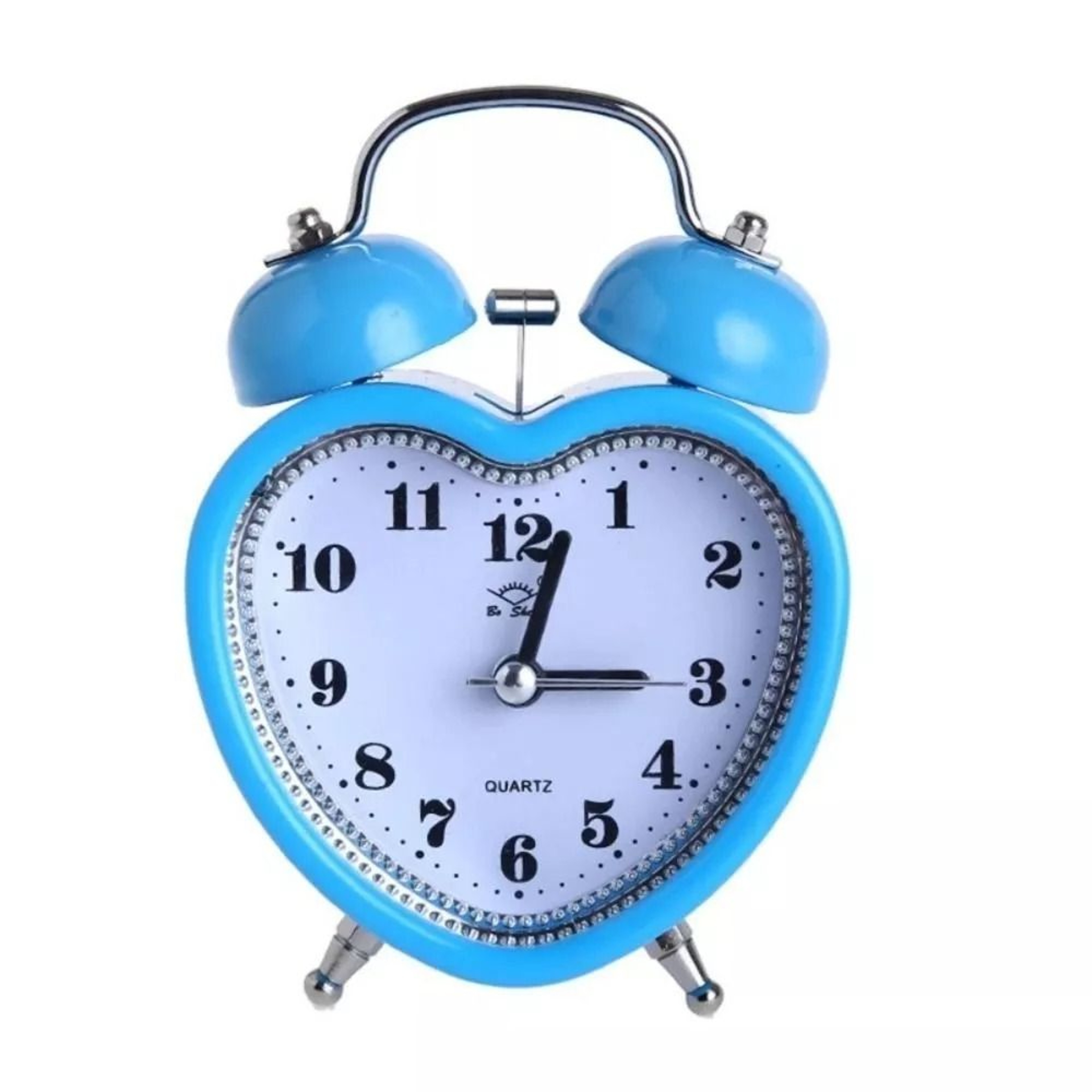 Heart Shaped Alarm Clock With Night Light Snooze  Silent Analog Bedside Clock 6