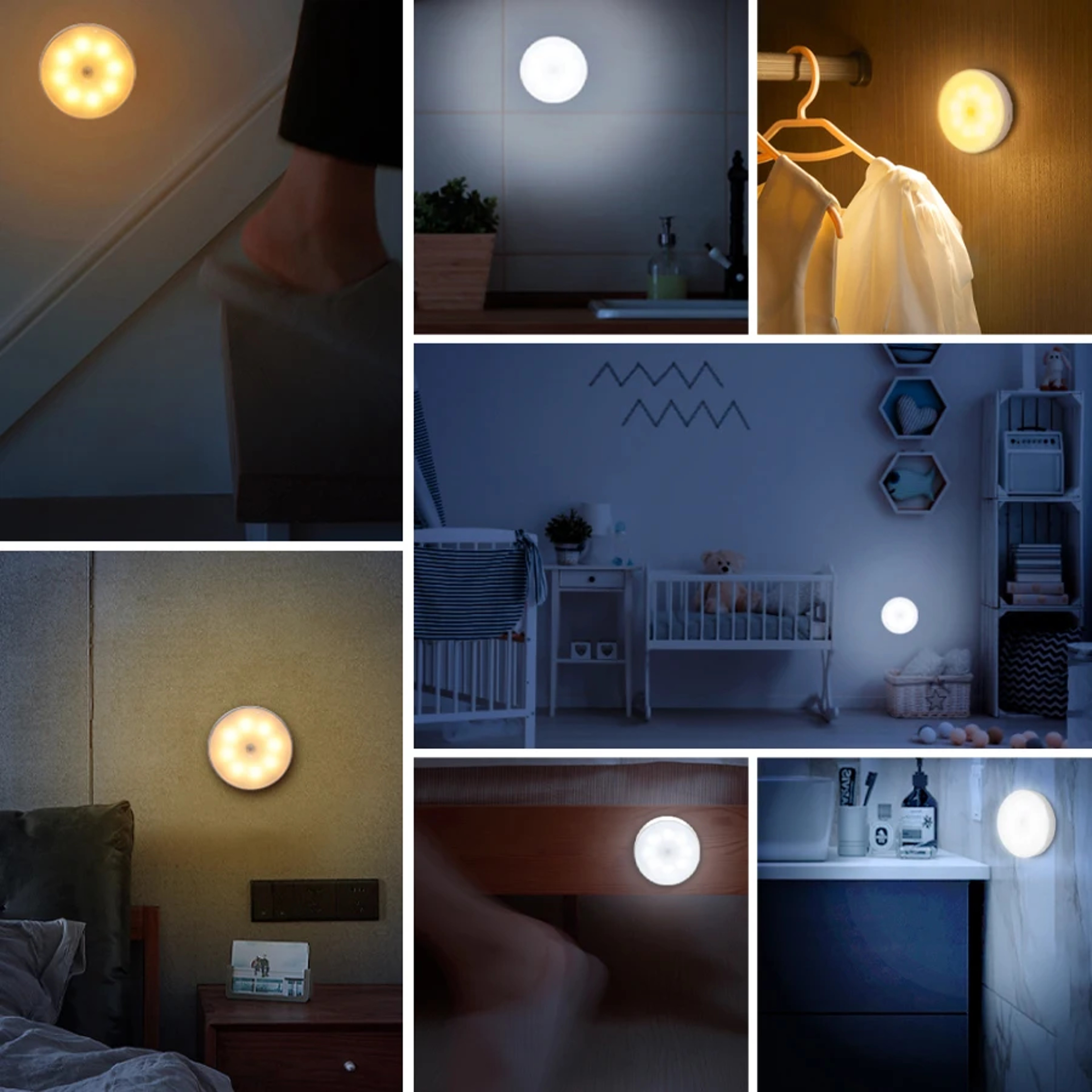 Motion Sensor Night Light Rechargeable LED Under Cabinet Light For Bedroom Closet  Kitchen 4