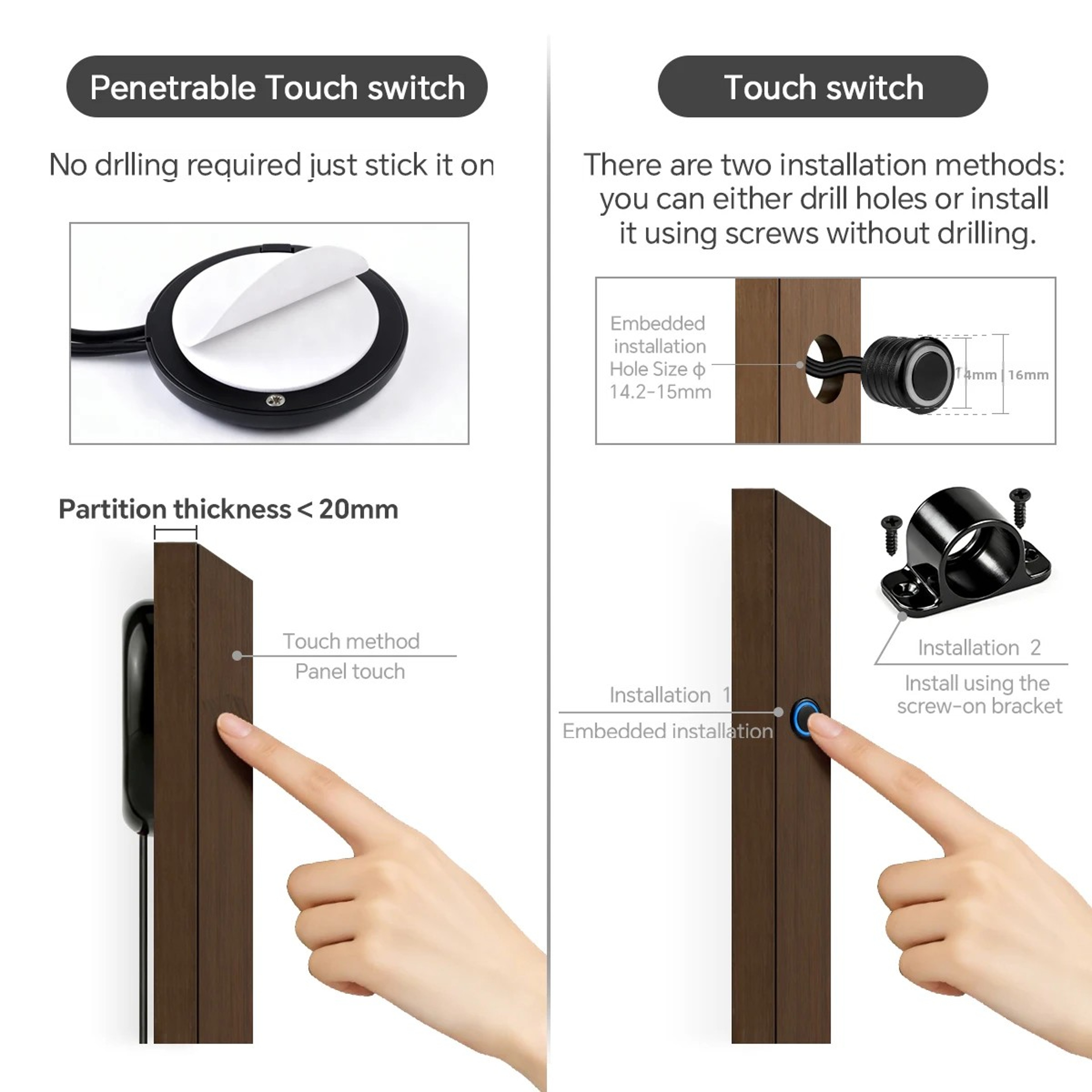 Smart COB LED Strip Light With Hidden Touch Sensor For Under Cabinet  Wardrobe Lighting 2