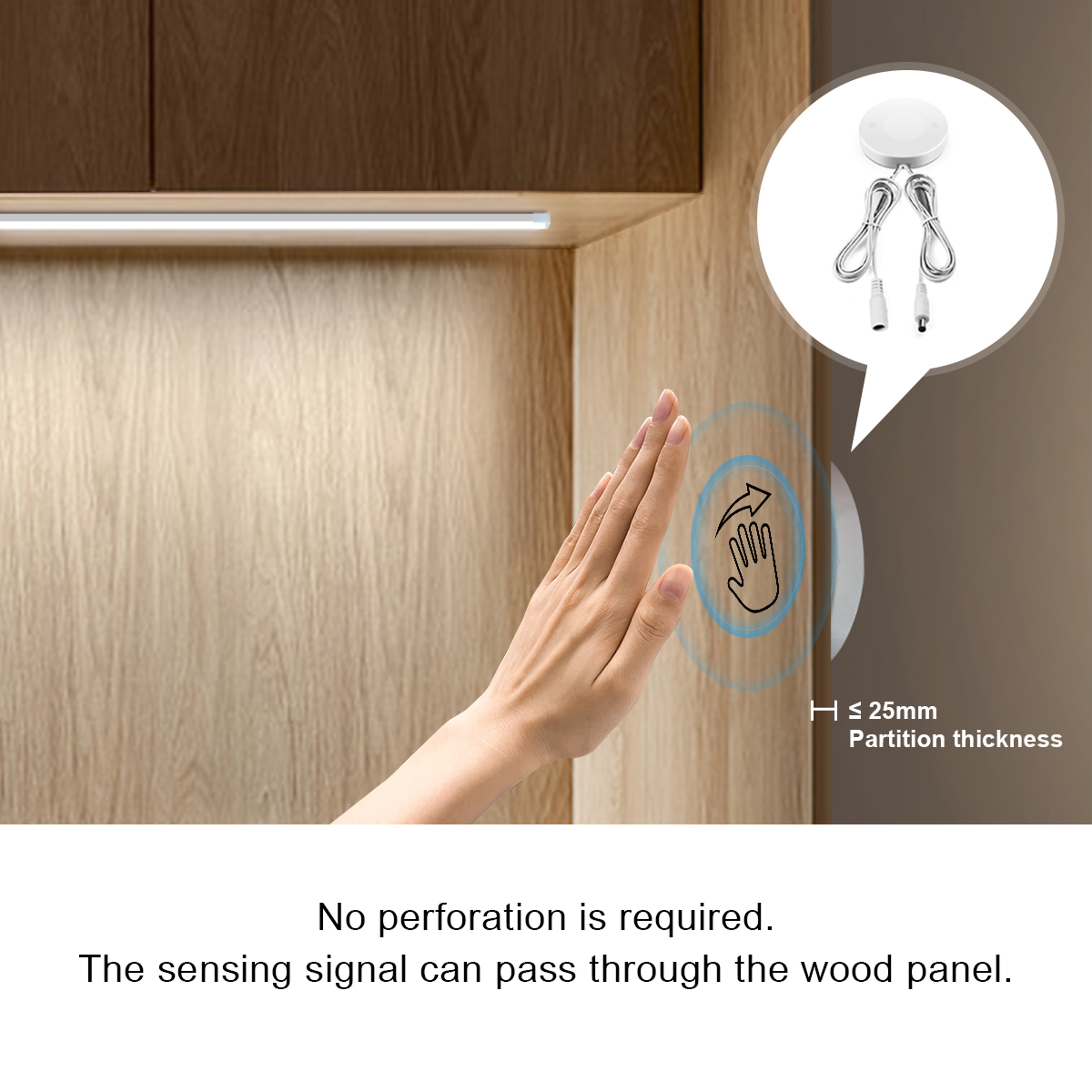Smart LED Under Cabinet Light With COB LED Strip  Touch Sensor Dimmable Kitchen Cabinet Lighting 2