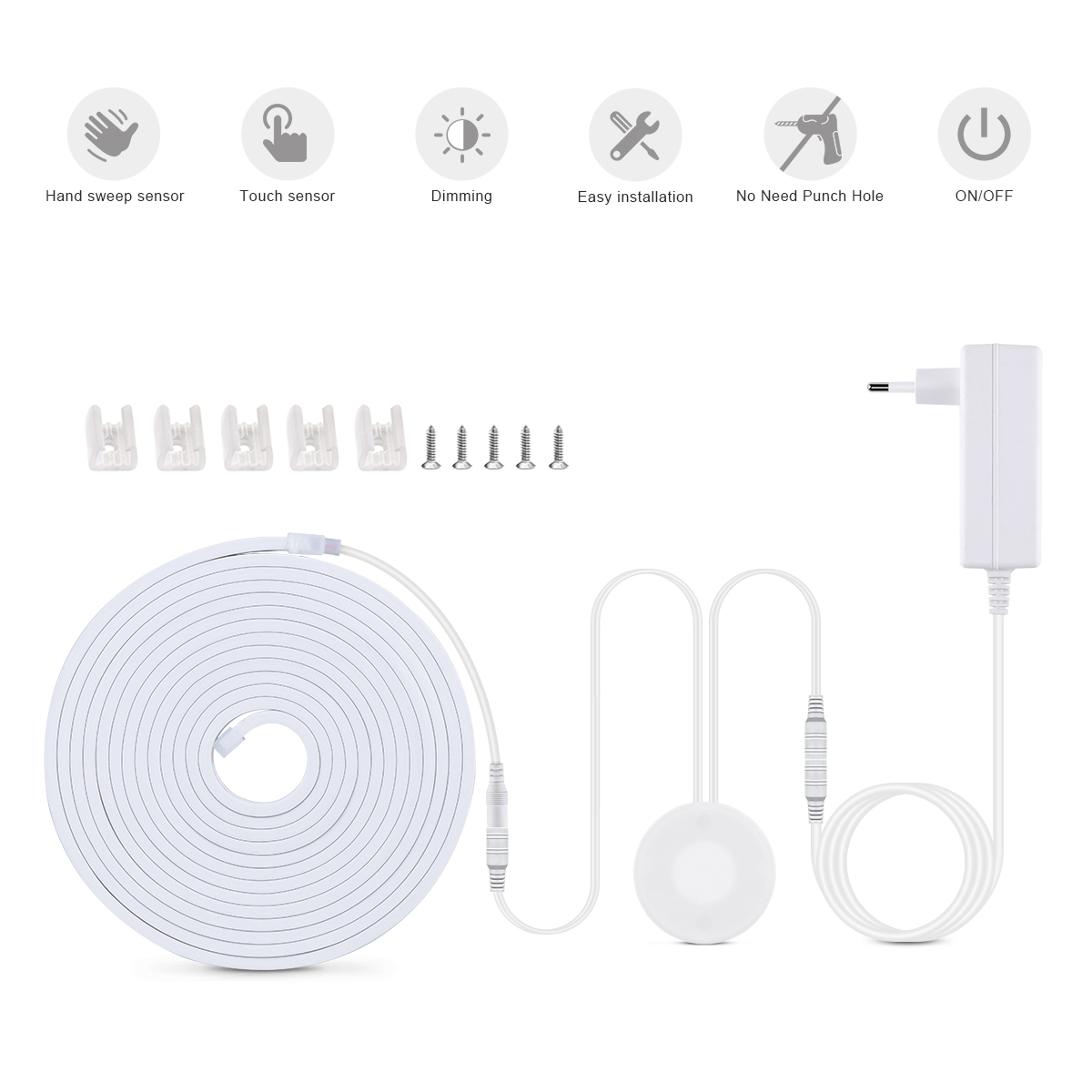 Smart LED Under Cabinet Light With COB LED Strip  Touch Sensor Dimmable Kitchen Cabinet Lighting 4