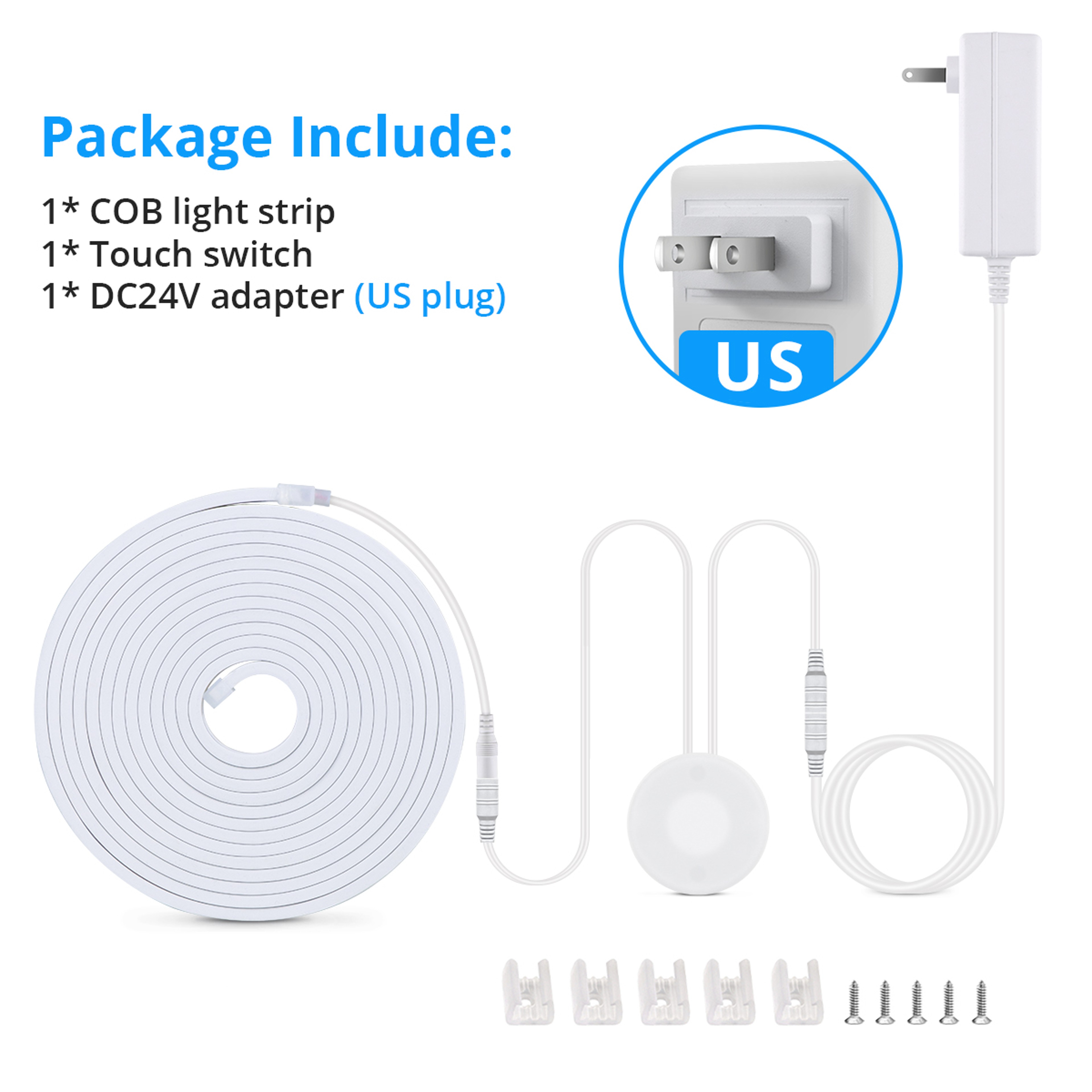 Smart LED Under Cabinet Light With COB LED Strip  Touch Sensor Dimmable Kitchen Cabinet Lighting 5