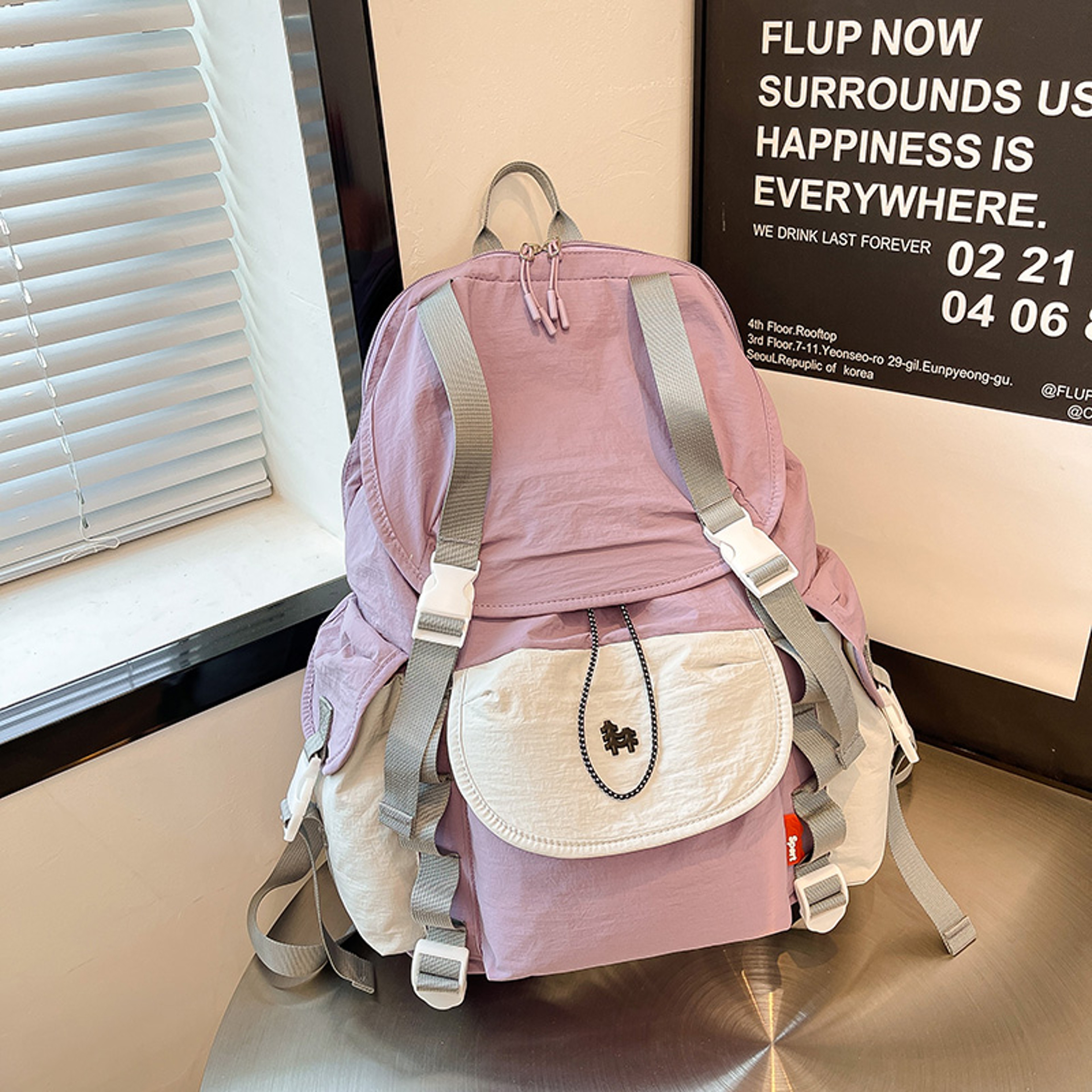 LEFT SIDE Soft Cloth Backpack For Women Cute Summer School Travel Bag 8