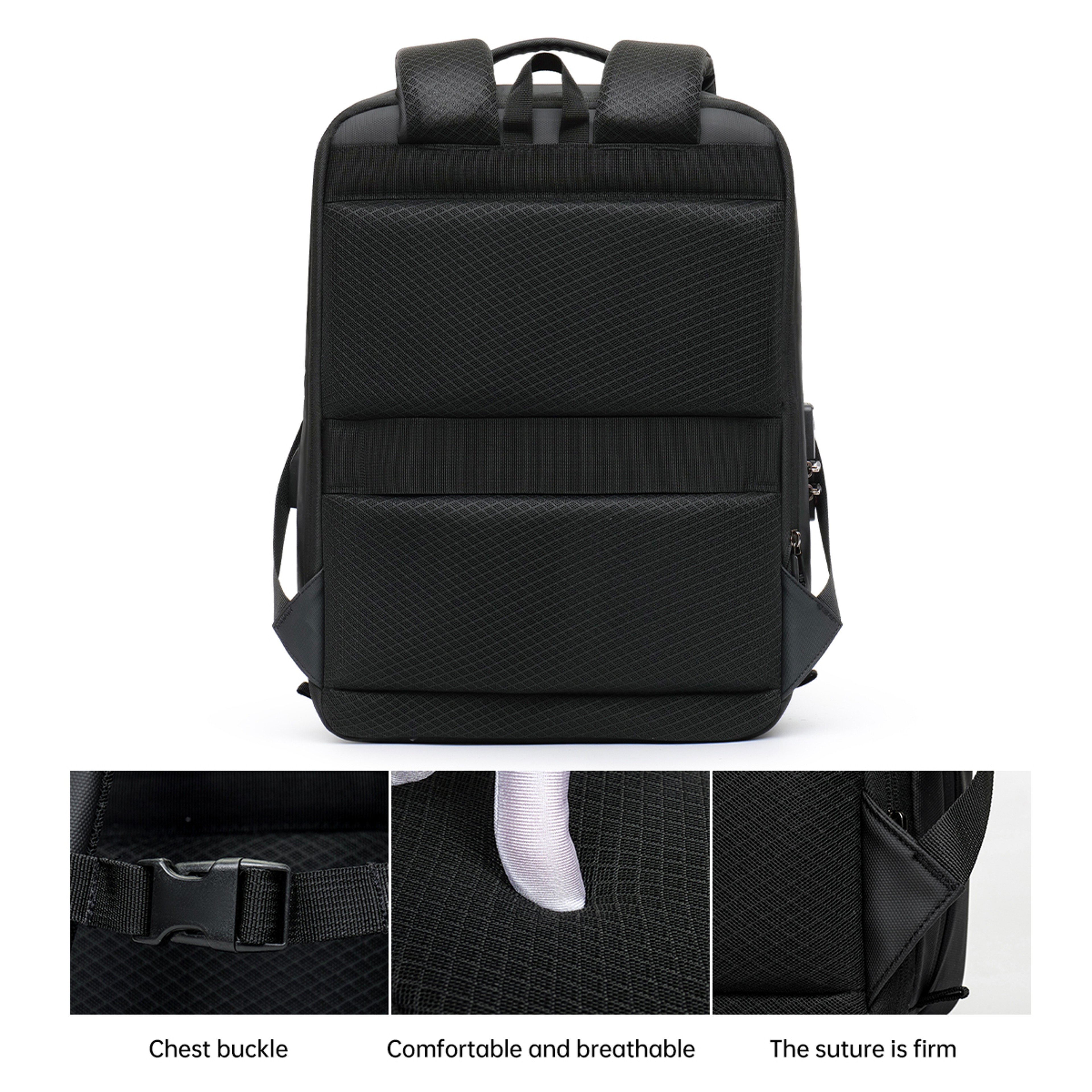 Expandable Hard Shell Laptop Backpack Large Capacity Business Travel Bag 1