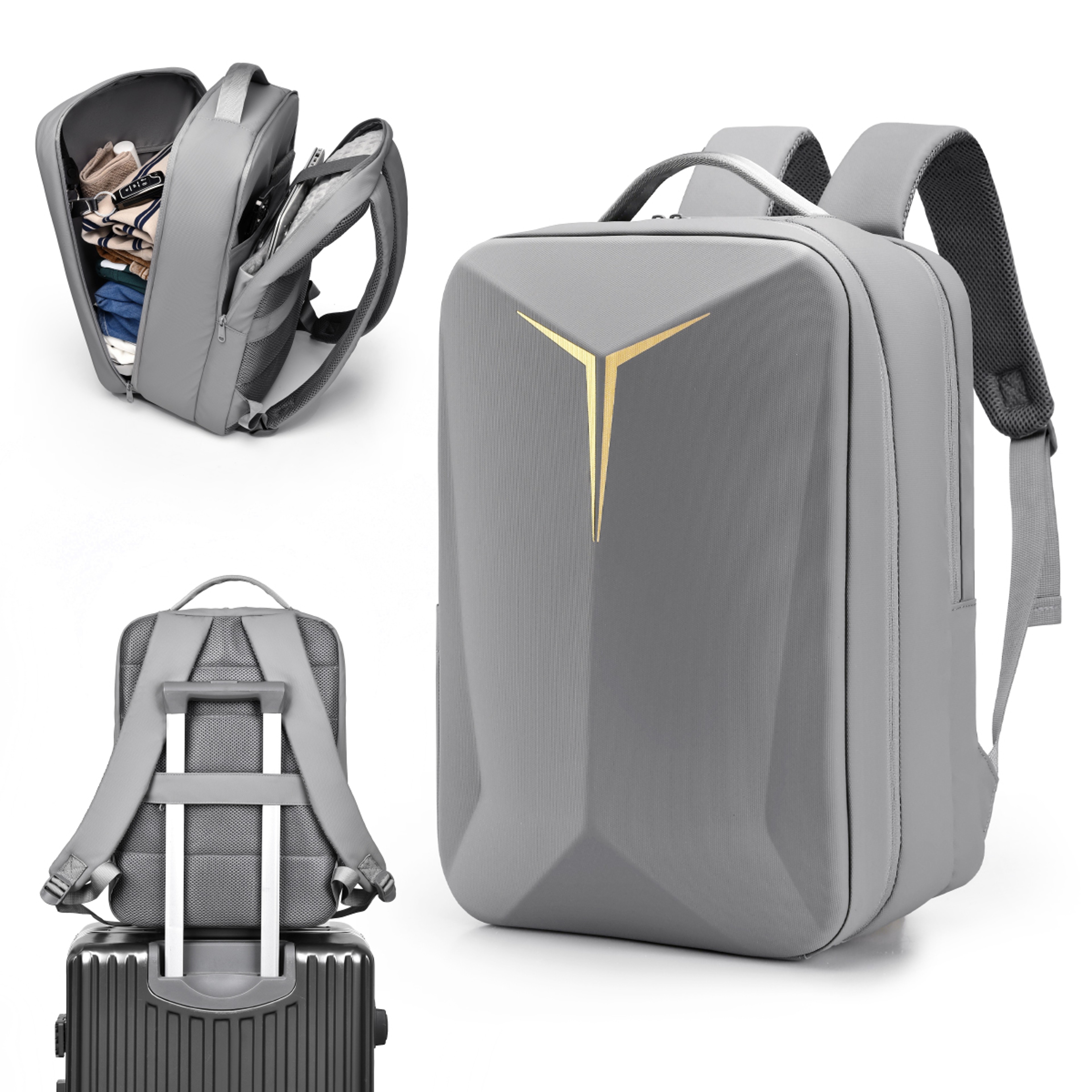 Hard Shell Gaming Laptop Backpack Travel Bag for Business School and Commuting – view 6