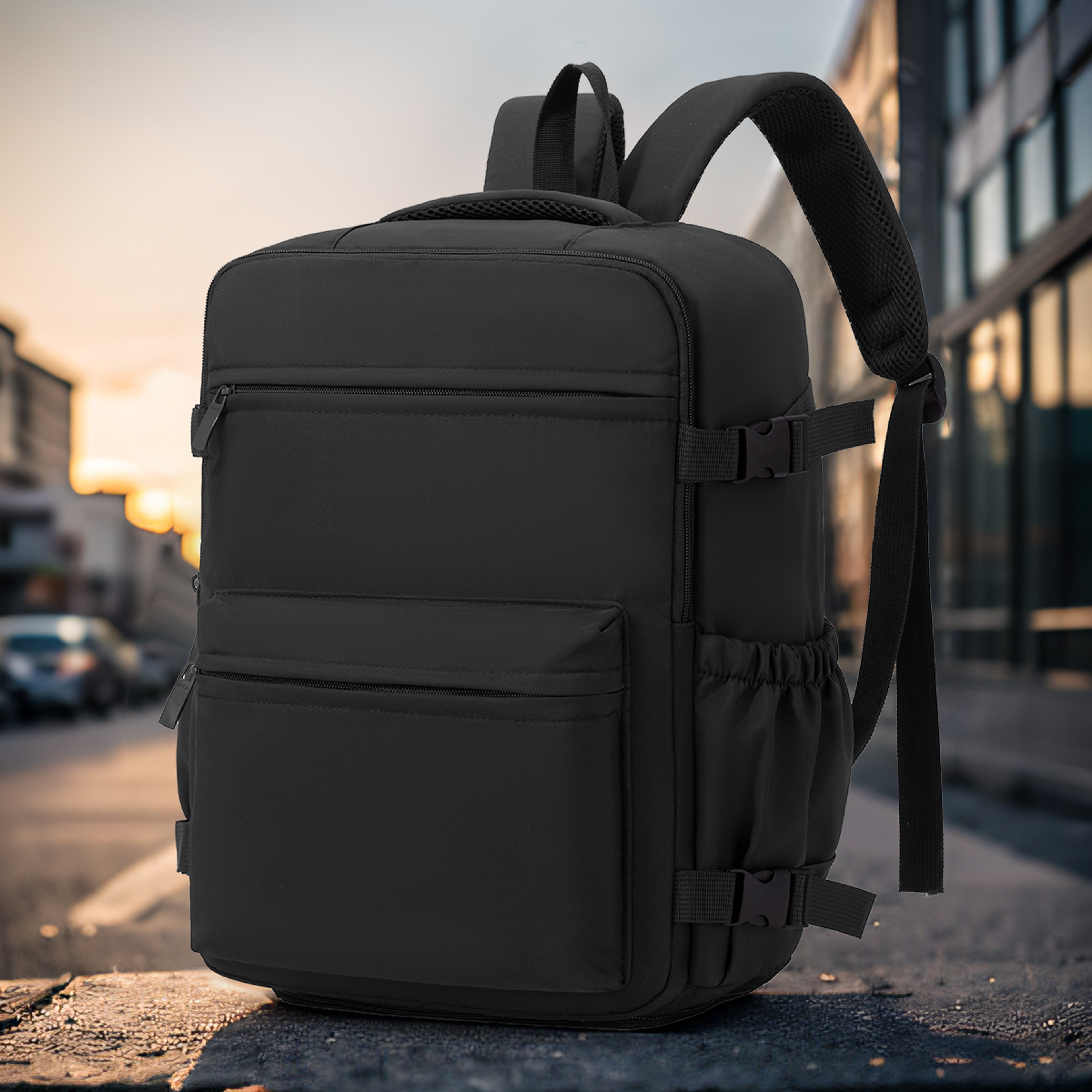 Large Capacity Travel Backpack With Shoe Compartment For Work School And Business 1
