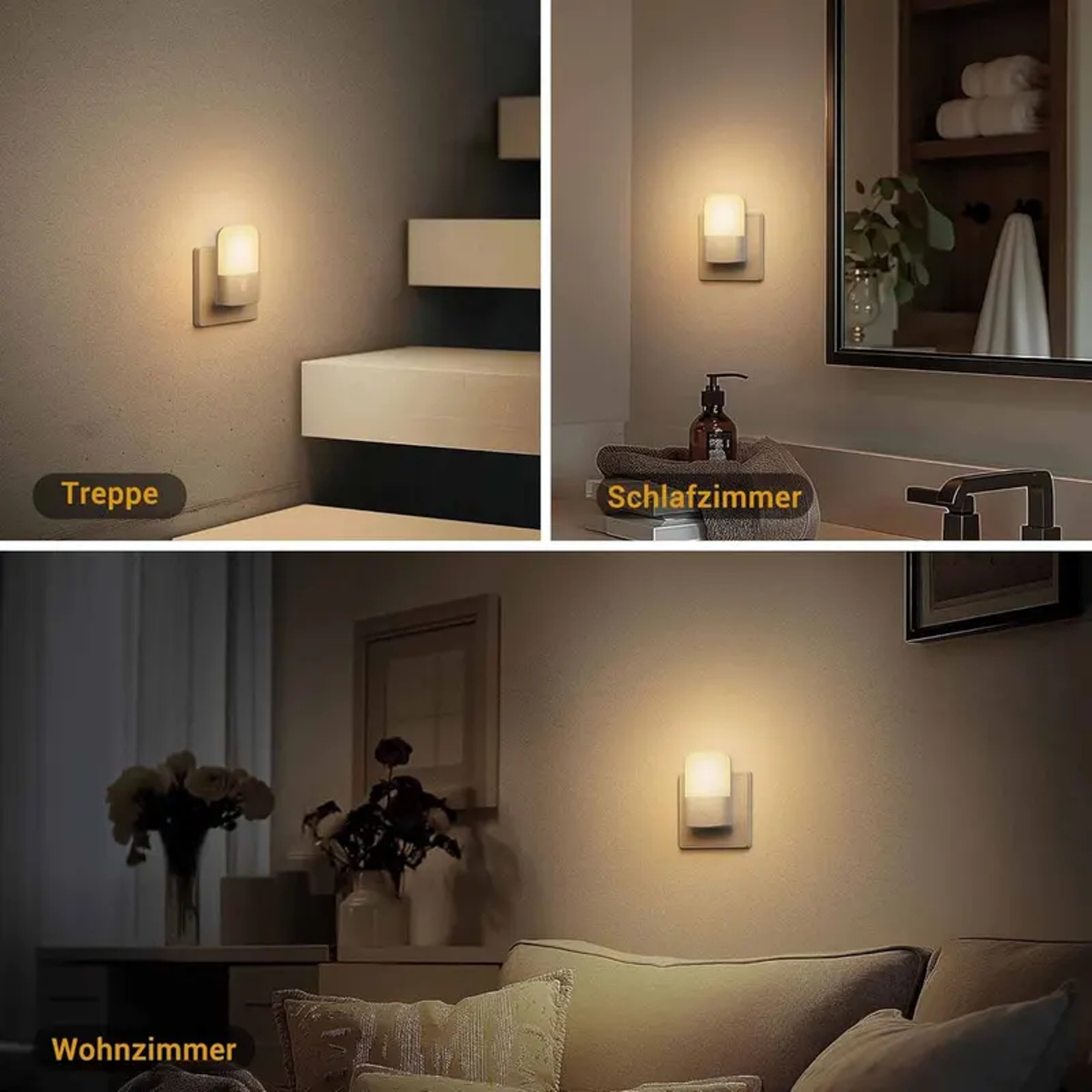 Dimmable LED Night Light Plug In With Dusk To Dawn Sensor  Warm White Glow 5