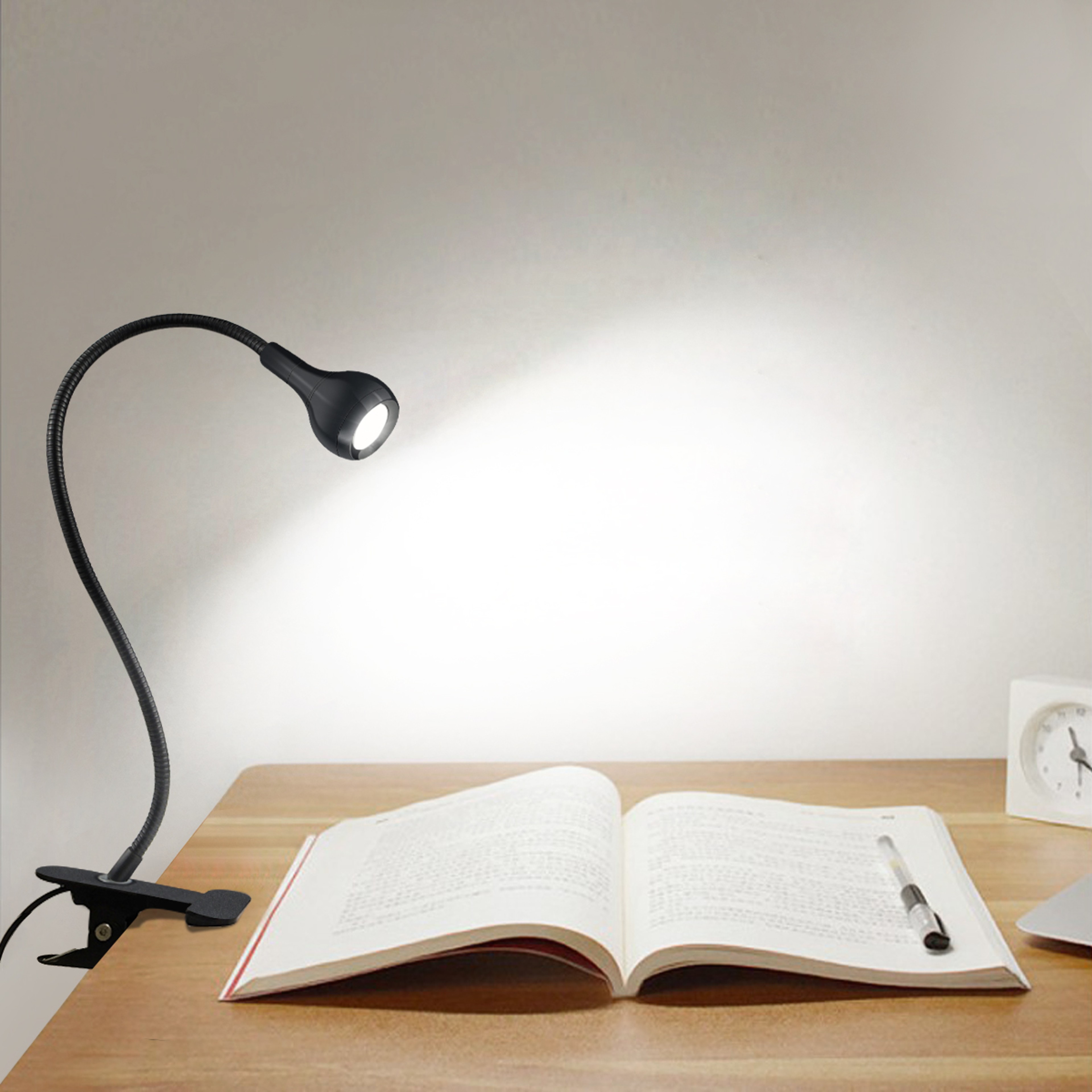USB LED Reading Light Portable Desk Lamp with Push Button Switch for Bedside Reading & Study – view 5