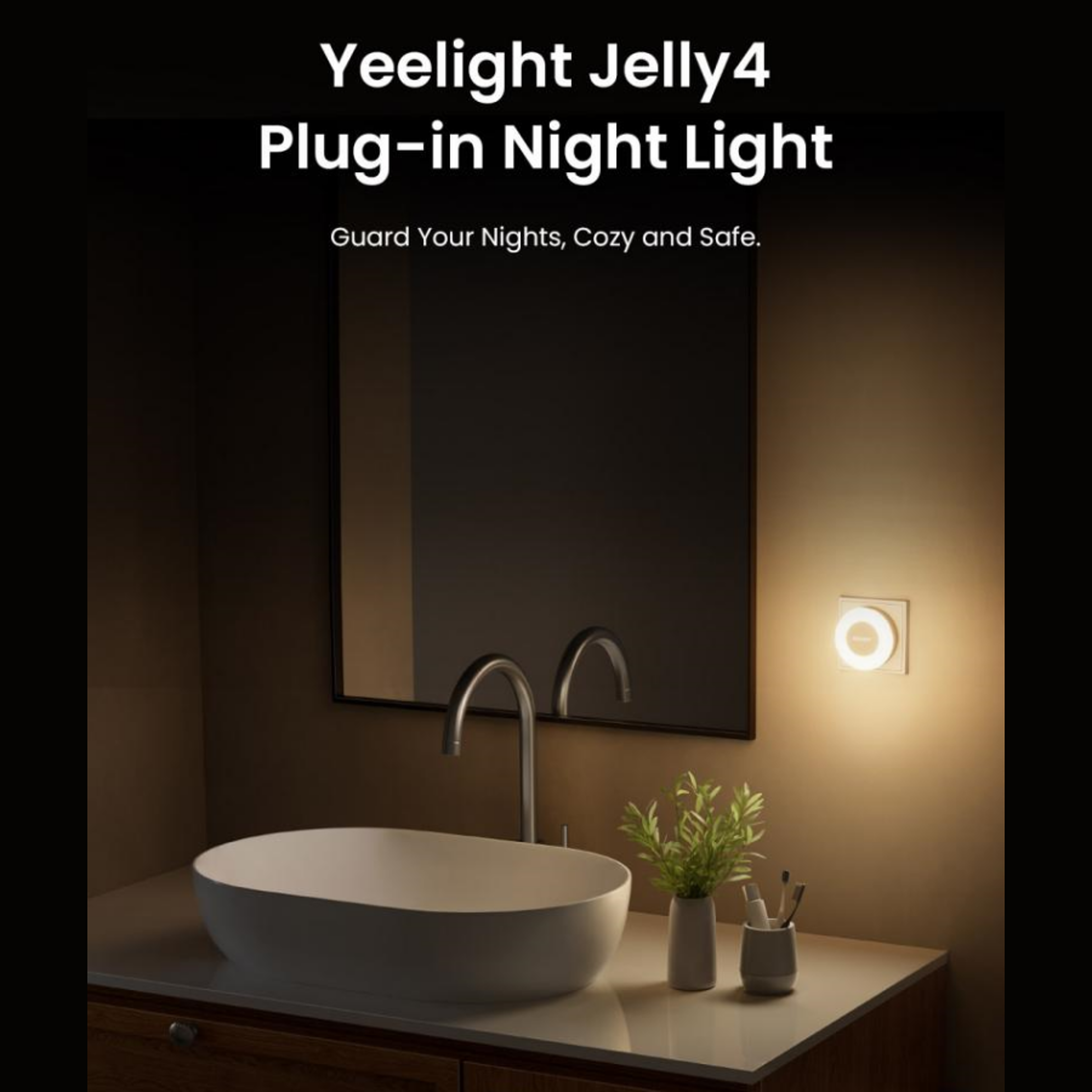 Yeelight Plug In Night Light With Smart Light Sensor Warm LED Energy Saving Lamp 1