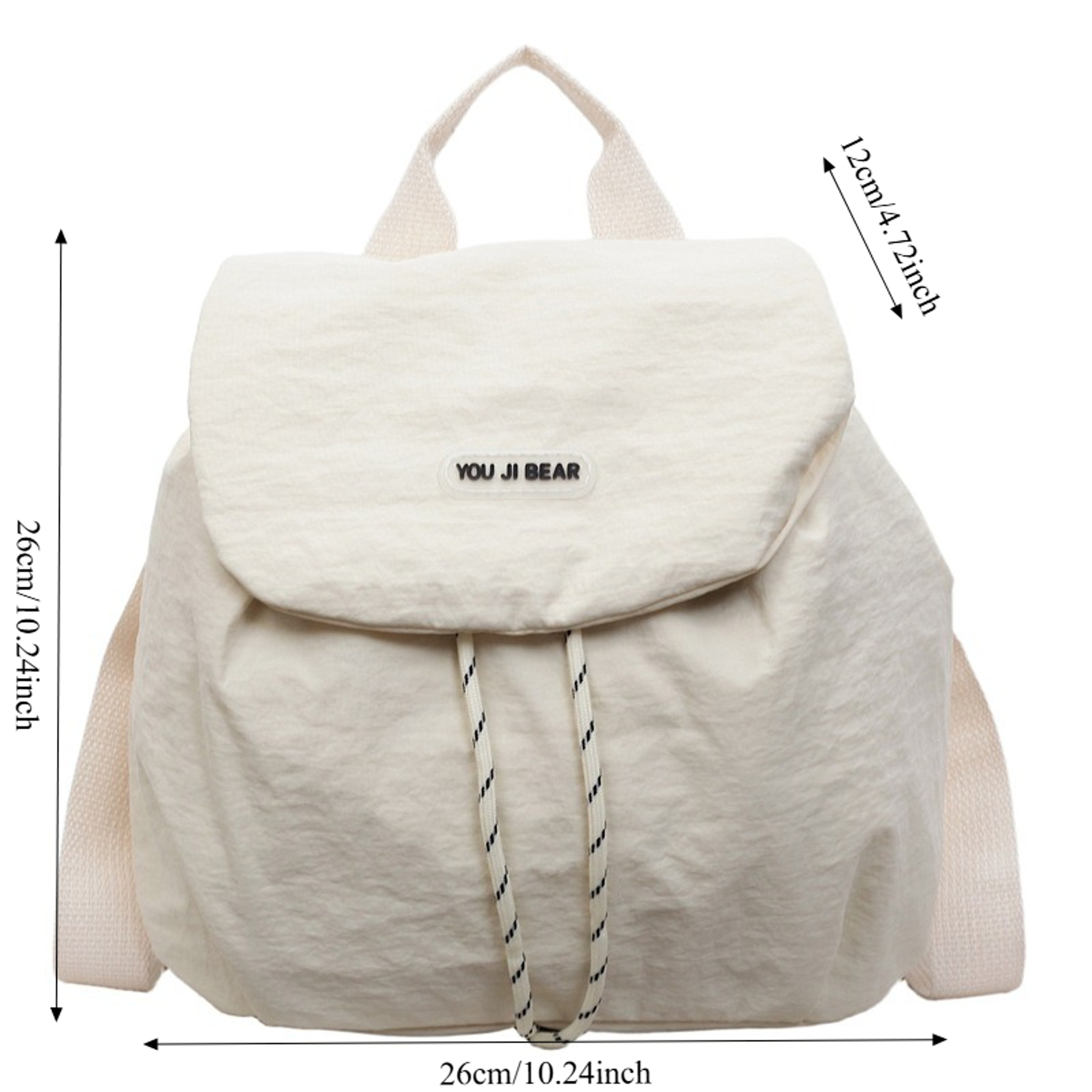 Soft Washed Fabric Women Backpack Large Storage Lightweight Korean Style Daypack 1