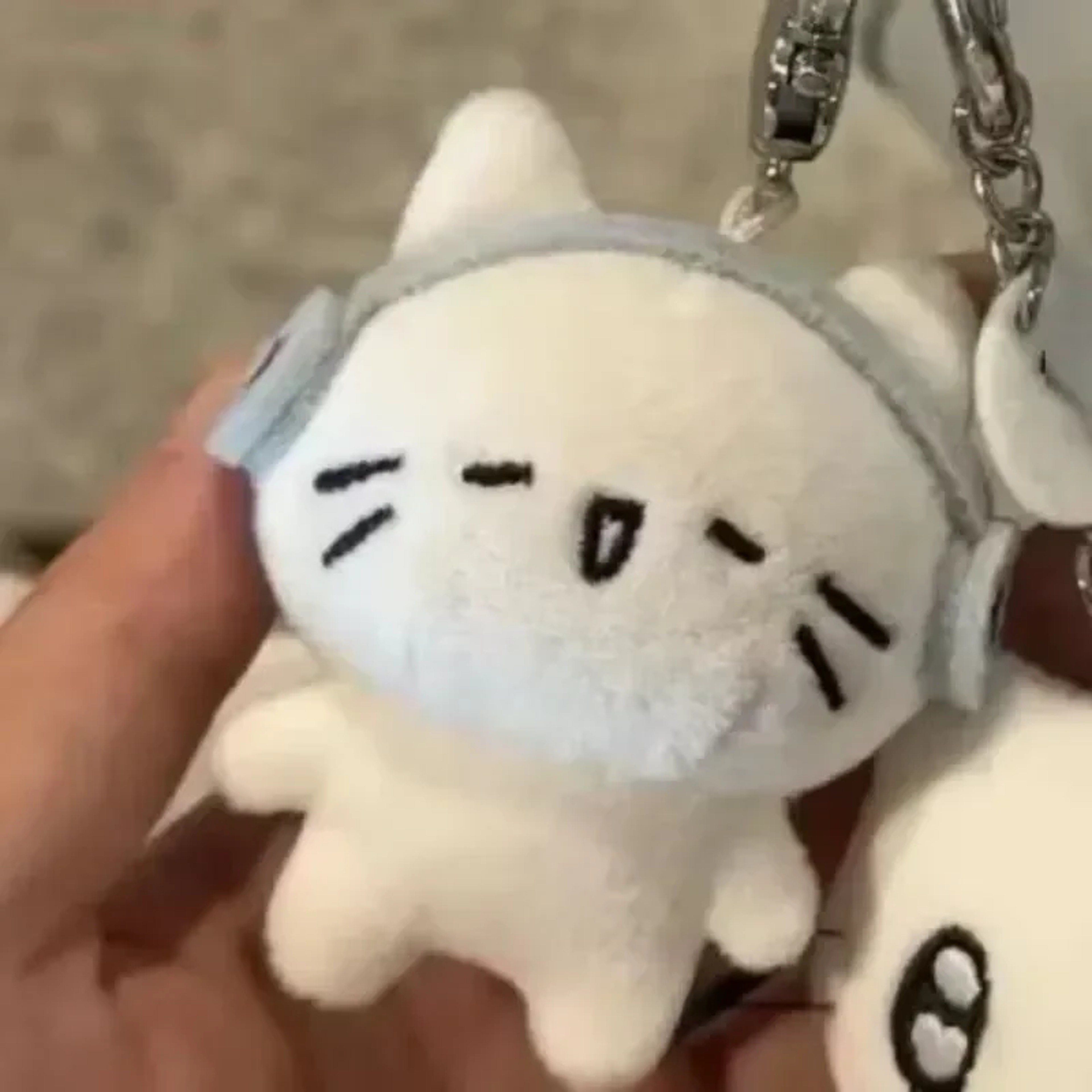 Cute Kitten Couple Plush Keychain Backpack Charm Kawaii Gift 0